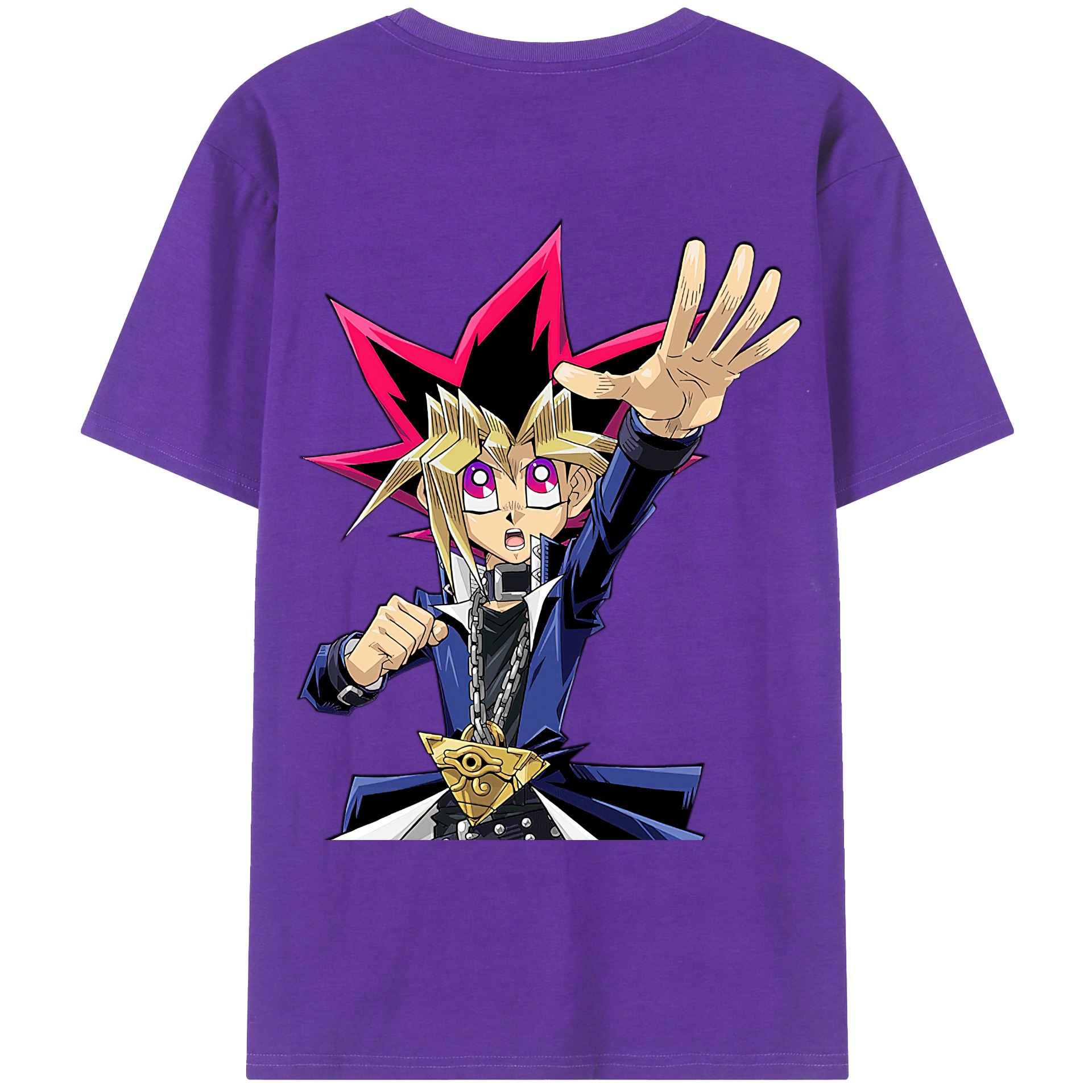 （画像用） 遊☆戯☆王 Yu-Gi-Oh! 綿100％ メンズ半袖Tシャツ（バックプリント） 通気性