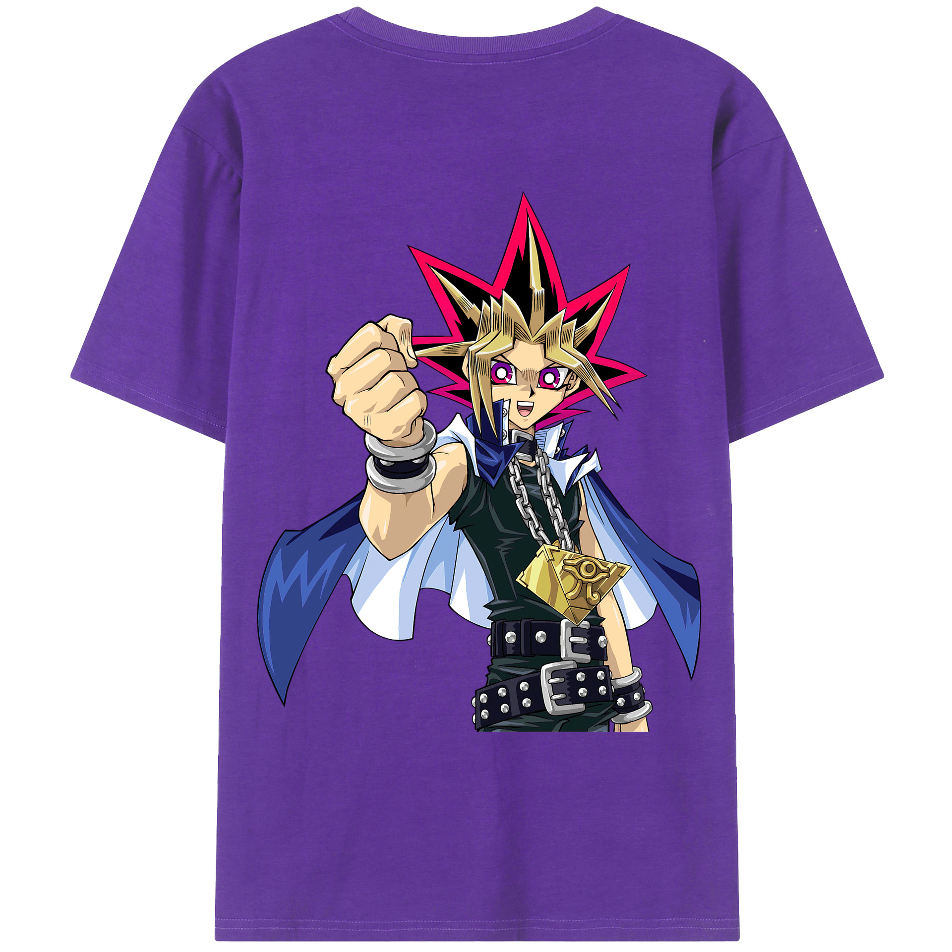 （画像用） 遊☆戯☆王 Yu-Gi-Oh! 綿100％ メンズ半袖Tシャツ（バックプリント） 通気性