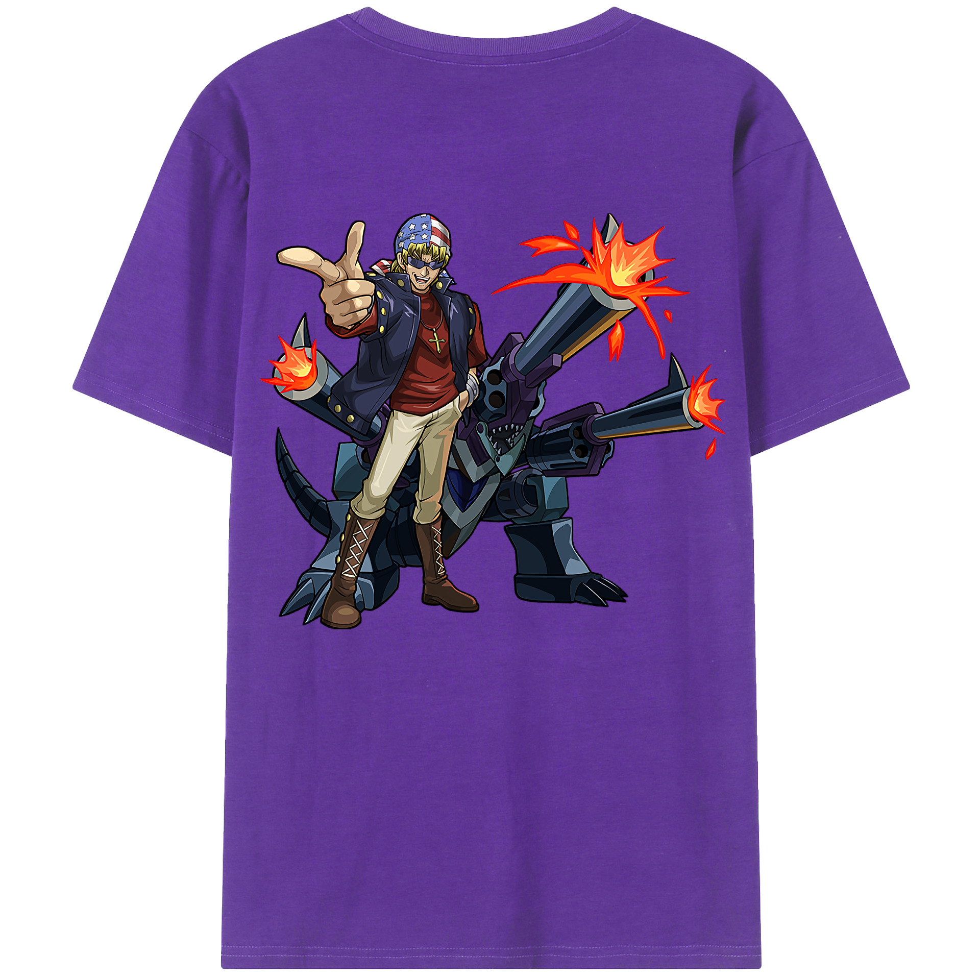（画像用） 遊☆戯☆王 Yu-Gi-Oh! 綿100％ メンズ半袖Tシャツ（バックプリント） 通気性