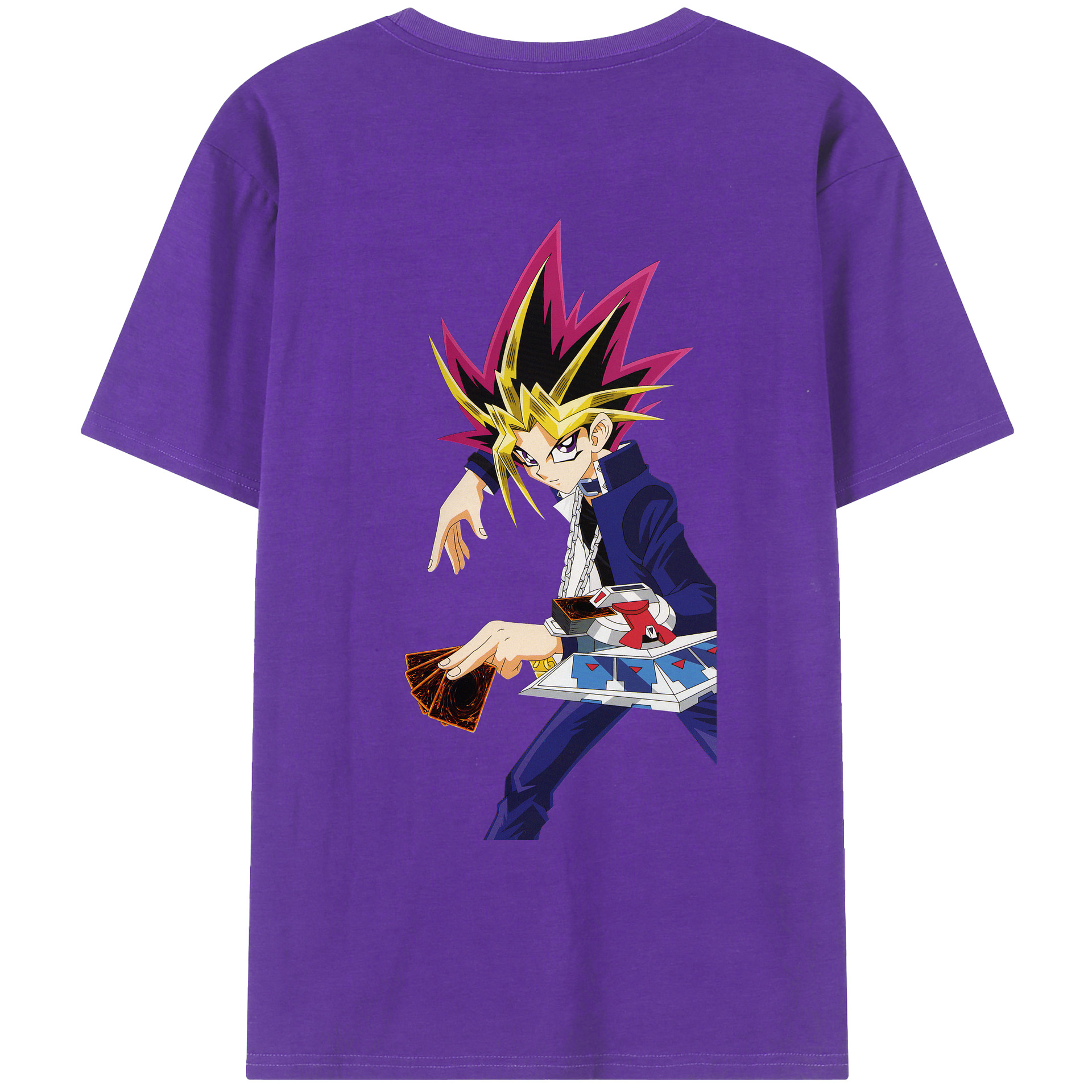 （画像用） 遊☆戯☆王 Yu-Gi-Oh! 綿100％ メンズ半袖Tシャツ（バックプリント） 通気性