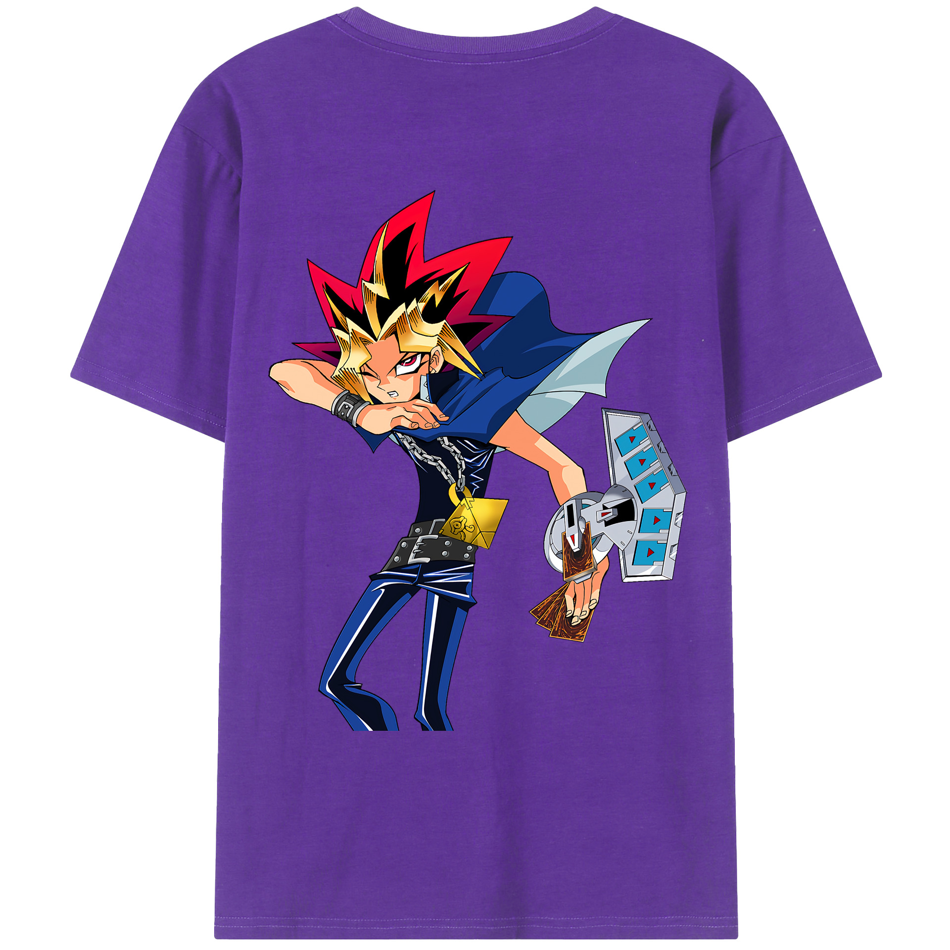 （画像用） 遊☆戯☆王 Yu-Gi-Oh! 綿100％ メンズ半袖Tシャツ（バックプリント） 通気性