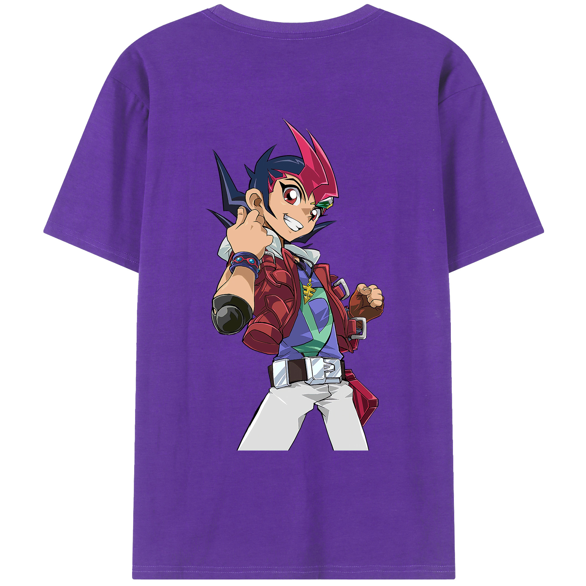 （画像用） 遊☆戯☆王 Yu-Gi-Oh! 綿100％ メンズ半袖Tシャツ（バックプリント） 通気性