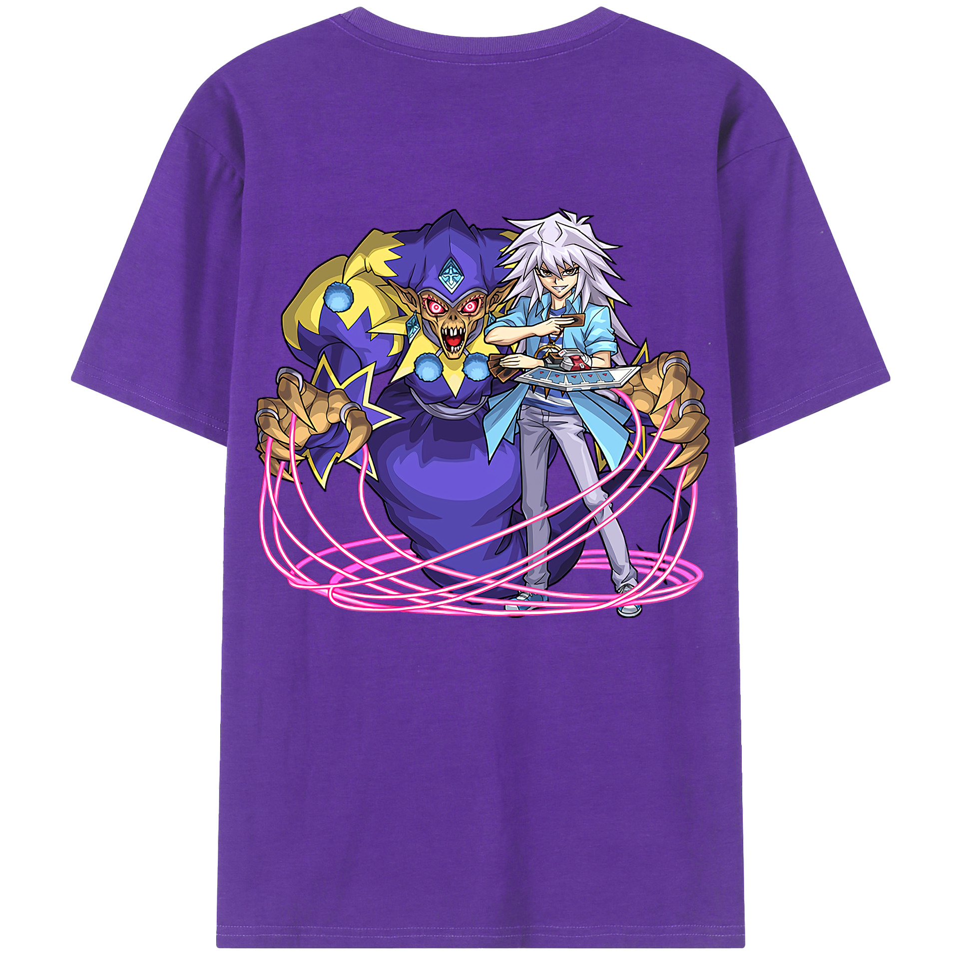 （画像用） 遊☆戯☆王 Yu-Gi-Oh! 綿100％ メンズ半袖Tシャツ（バックプリント） 通気性