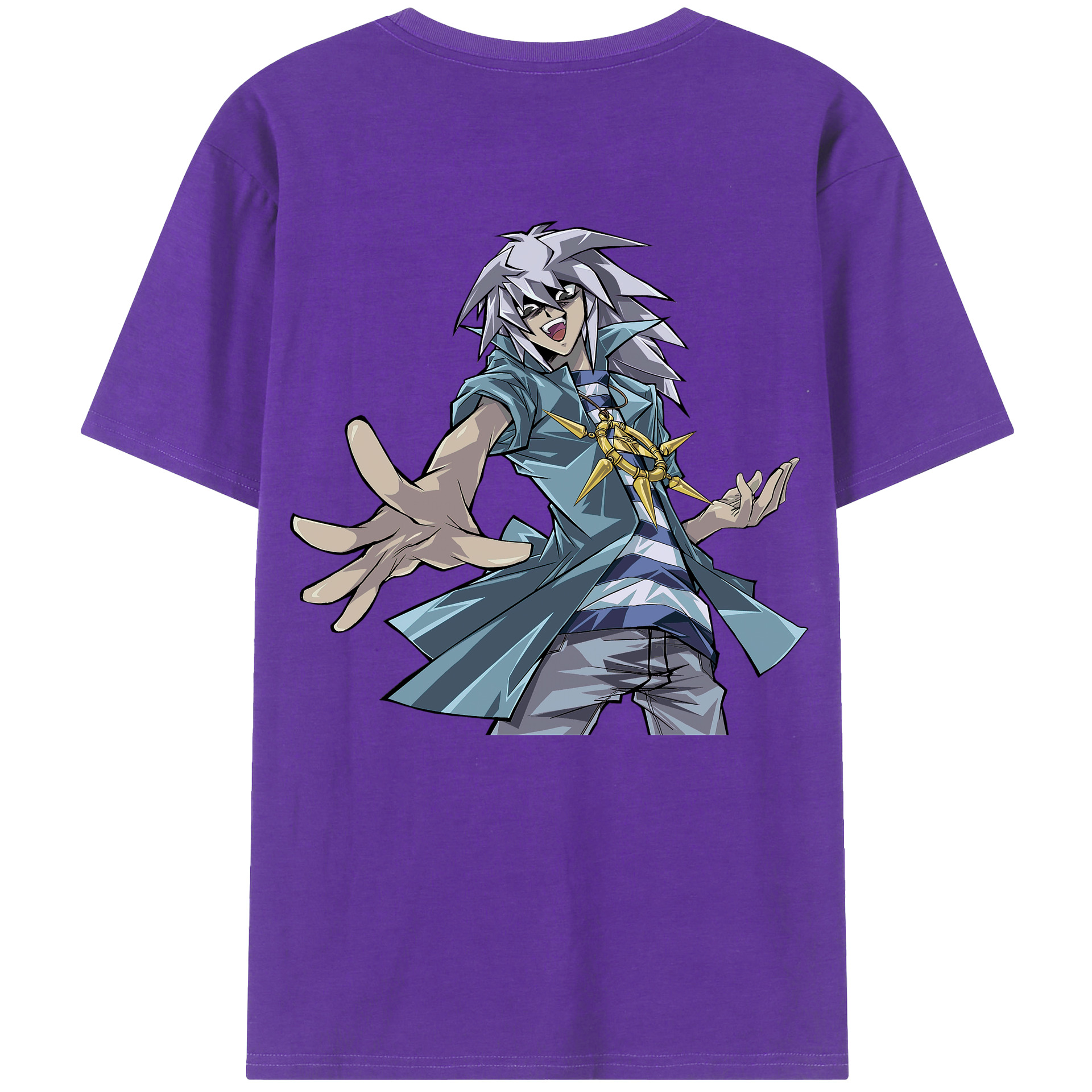 （画像用） 遊☆戯☆王 Yu-Gi-Oh! 綿100％ メンズ半袖Tシャツ（バックプリント） 通気性