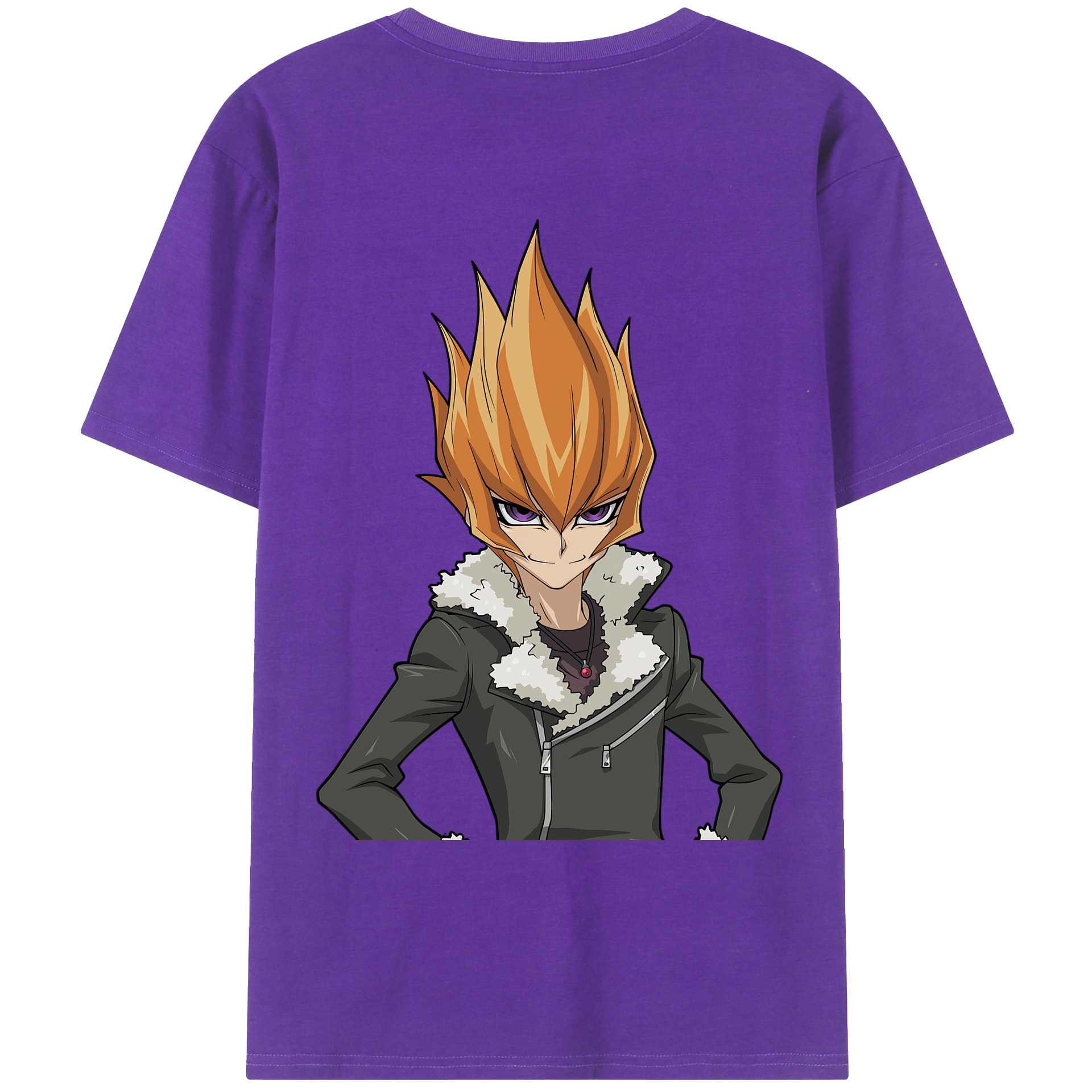 （画像用） 遊☆戯☆王 Yu-Gi-Oh! 綿100％ メンズ半袖Tシャツ（バックプリント） 通気性