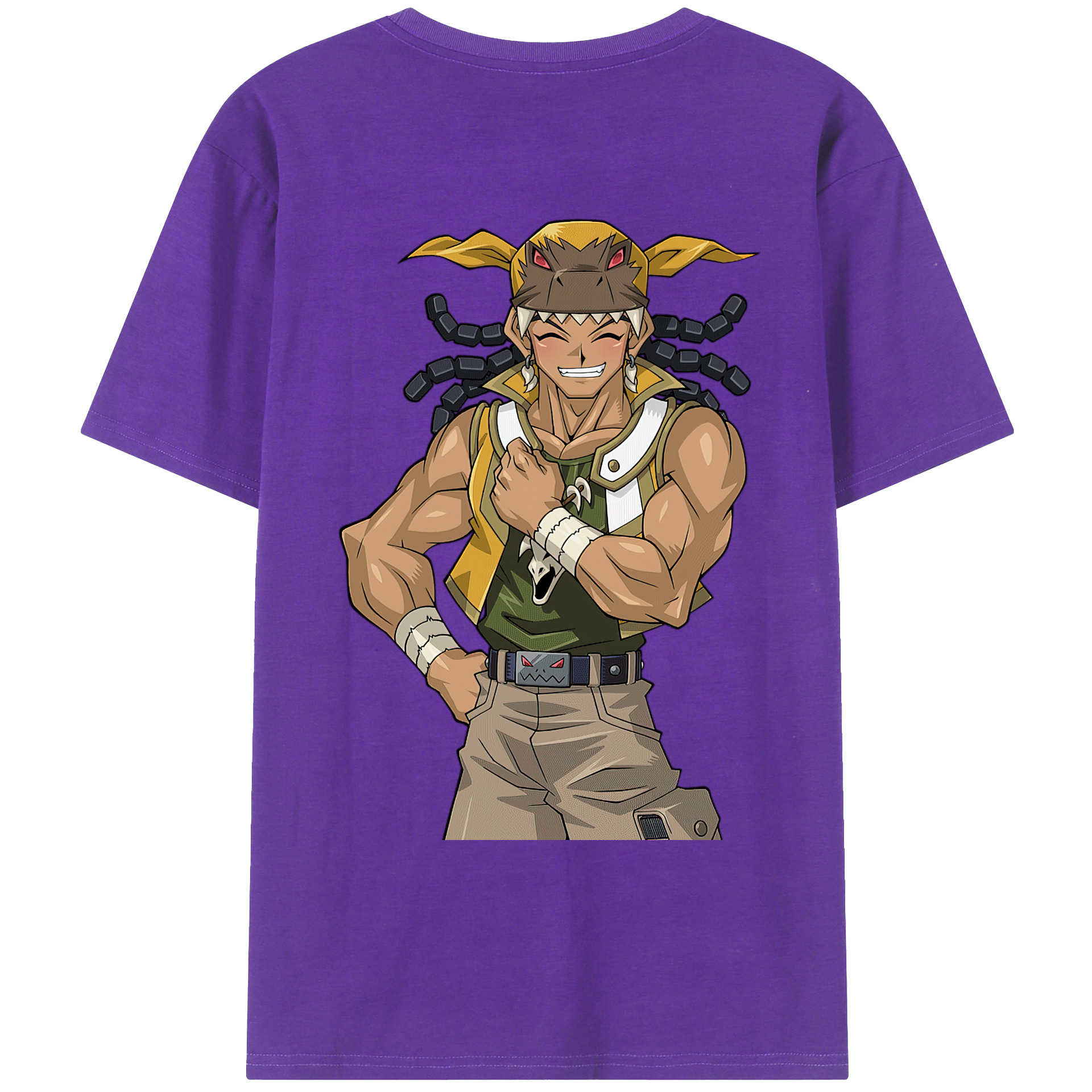 （画像用） 遊☆戯☆王 Yu-Gi-Oh! 綿100％ メンズ半袖Tシャツ（バックプリント） 通気性