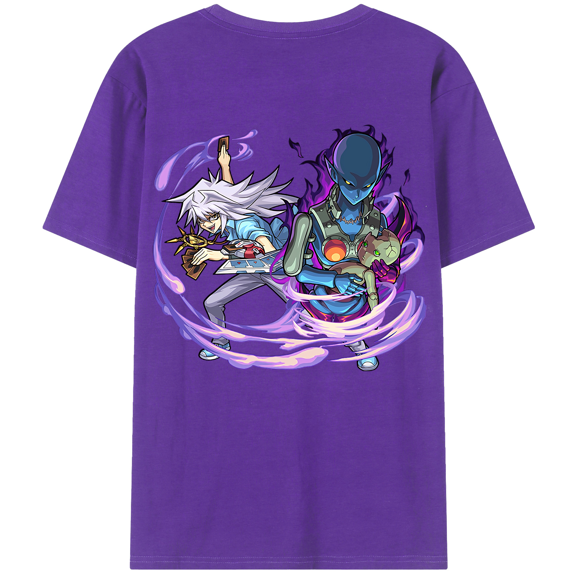 （画像用） 遊☆戯☆王 Yu-Gi-Oh! 綿100％ メンズ半袖Tシャツ（バックプリント） 通気性