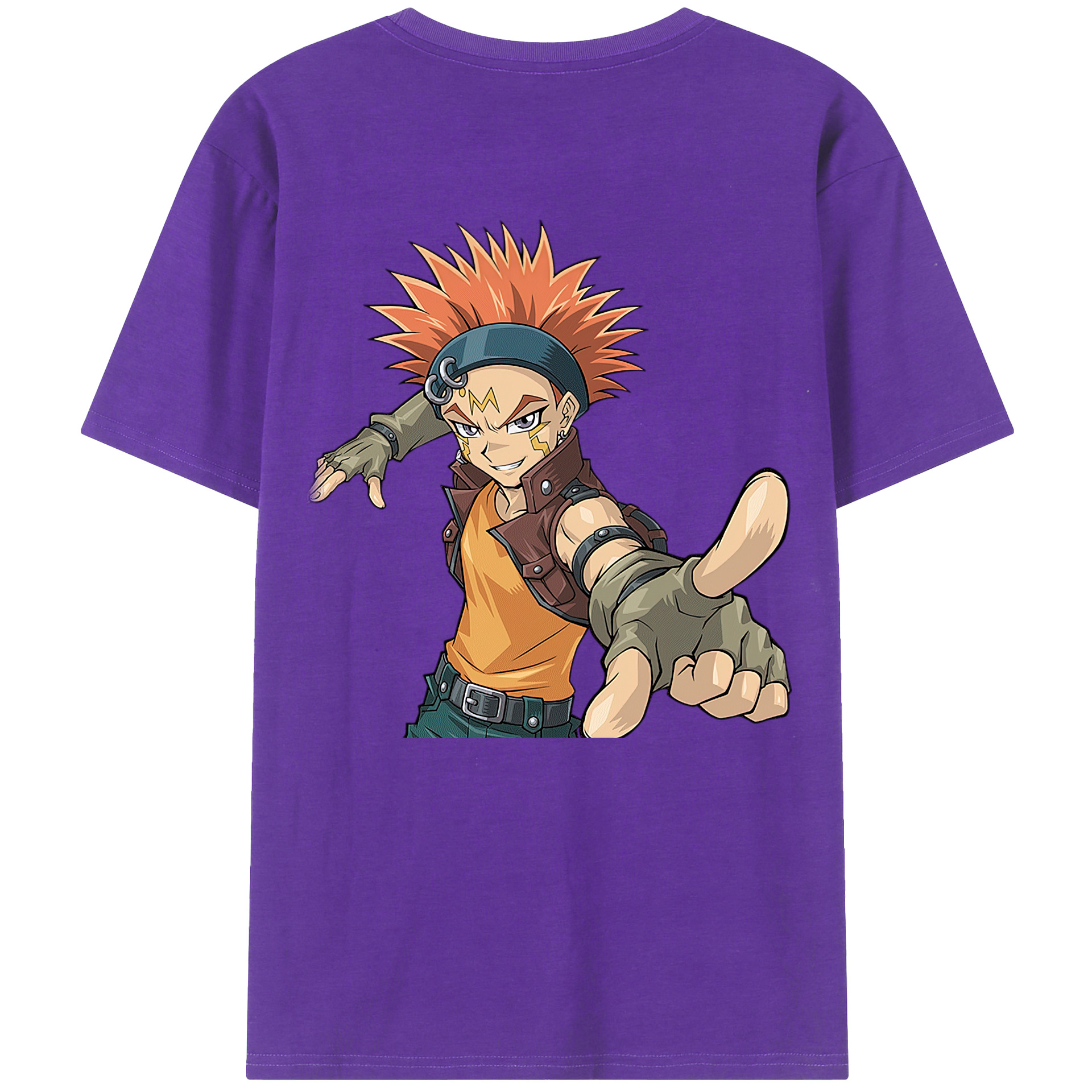 （画像用） 遊☆戯☆王 Yu-Gi-Oh! 綿100％ メンズ半袖Tシャツ（バックプリント） 通気性