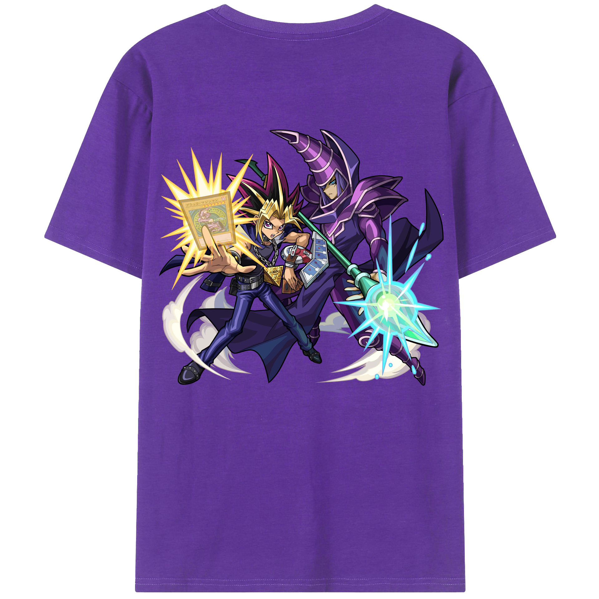 （画像用） 遊☆戯☆王 Yu-Gi-Oh! 綿100％ メンズ半袖Tシャツ（バックプリント） 通気性
