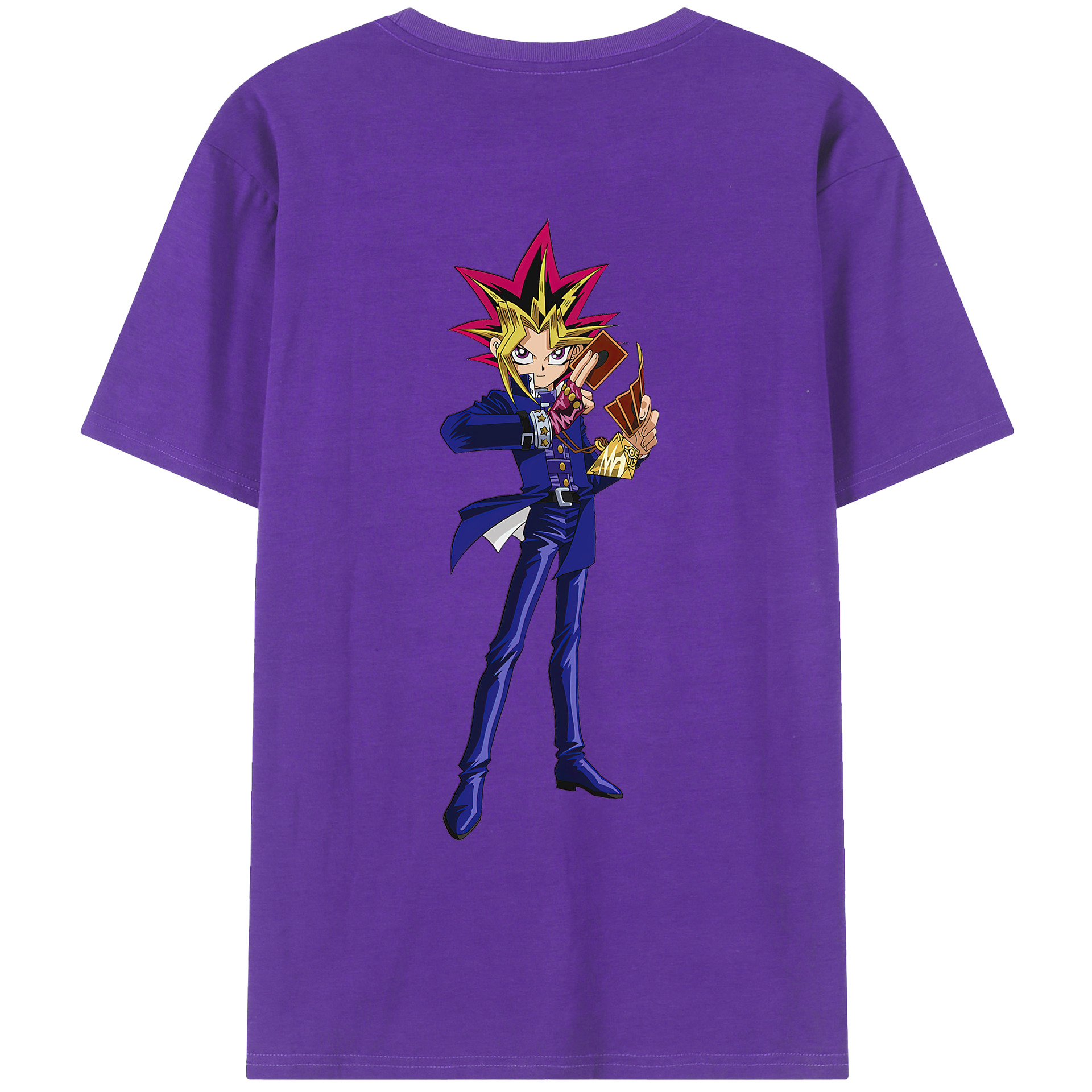 （画像用） 遊☆戯☆王 Yu-Gi-Oh! 綿100％ メンズ半袖Tシャツ（バックプリント） 通気性