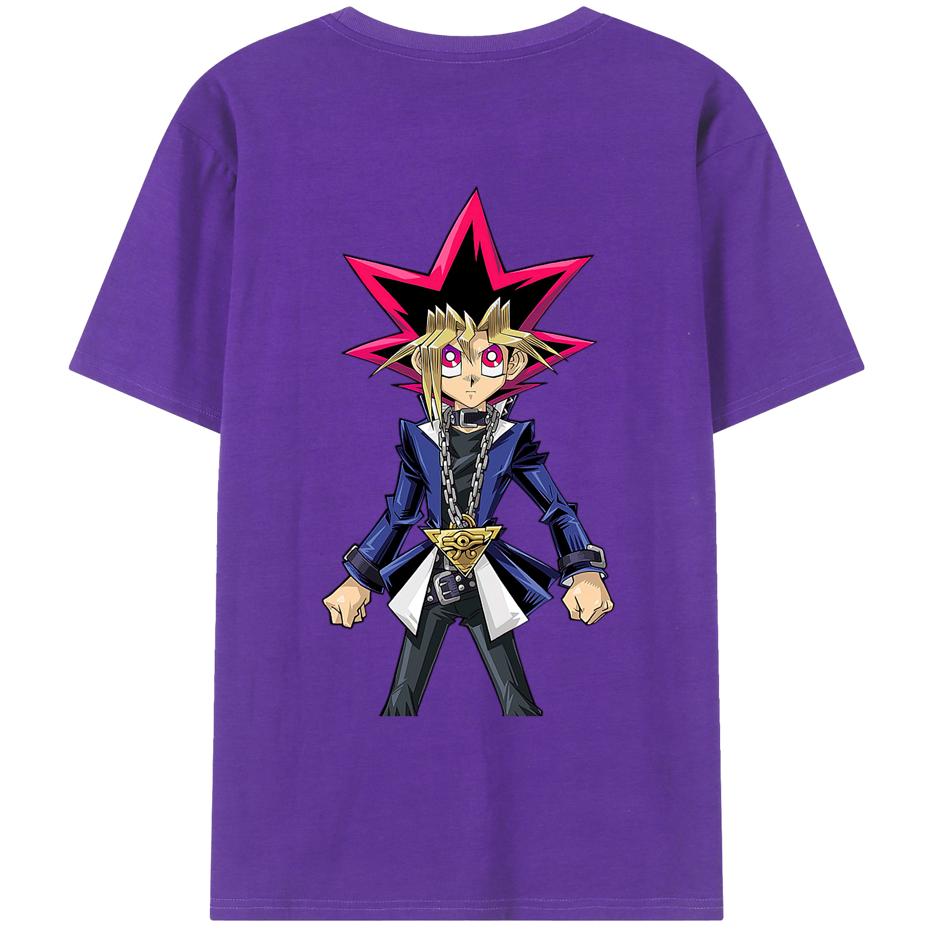 （画像用） 遊☆戯☆王 Yu-Gi-Oh! 綿100％ メンズ半袖Tシャツ（バックプリント） 通気性
