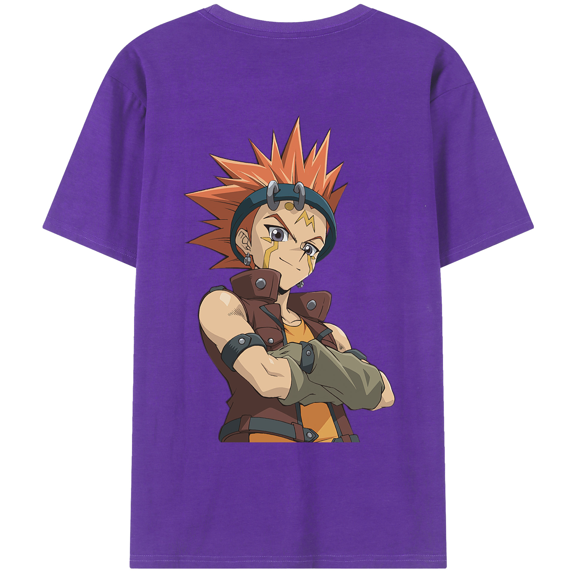 （画像用） 遊☆戯☆王 Yu-Gi-Oh! 綿100％ メンズ半袖Tシャツ（バックプリント） 通気性