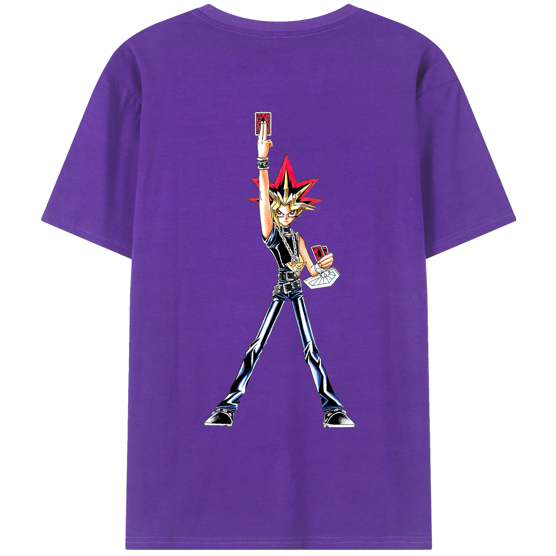 （画像用） 遊☆戯☆王 Yu-Gi-Oh! 綿100％ メンズ半袖Tシャツ（バックプリント） 通気性