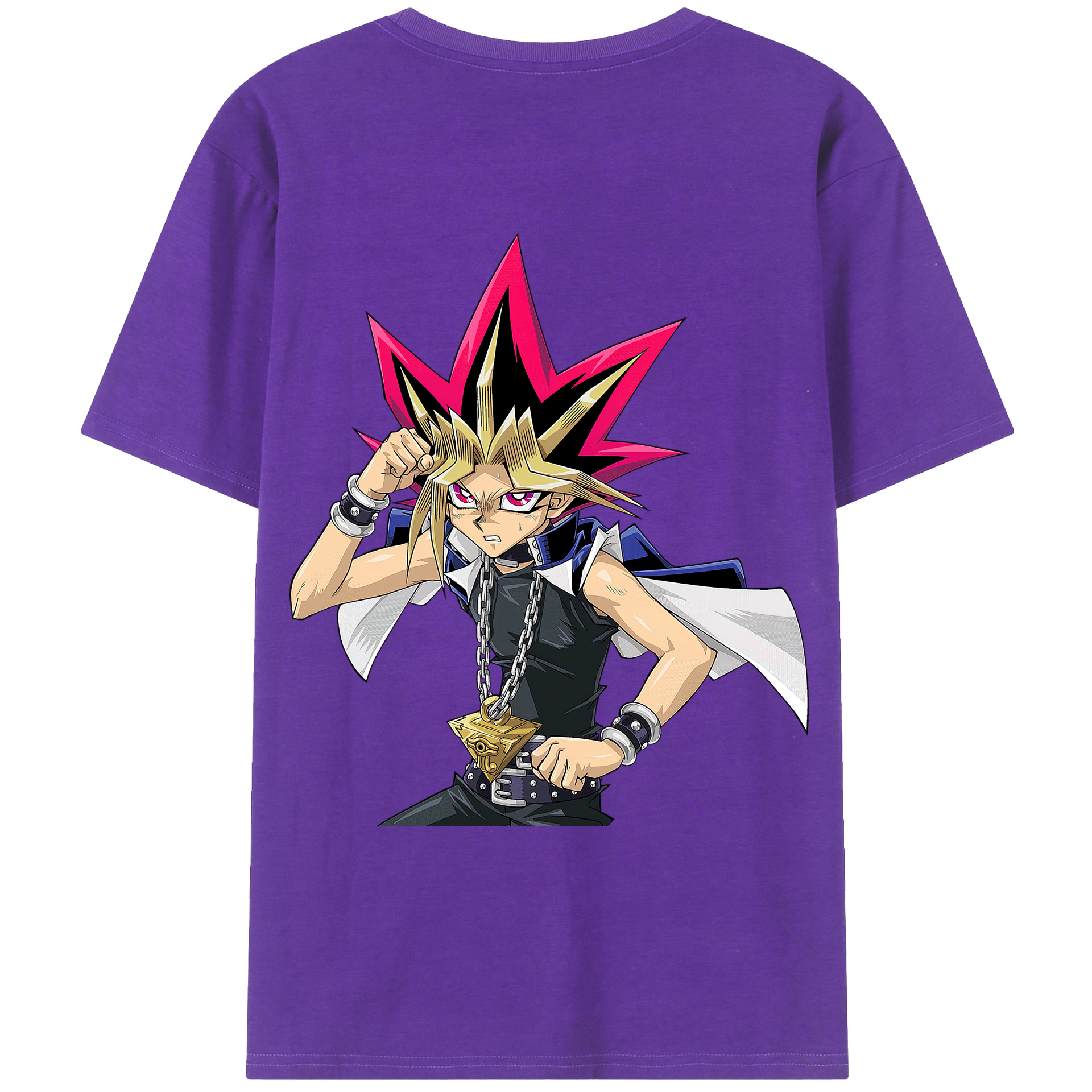 （画像用） 遊☆戯☆王 Yu-Gi-Oh! 綿100％ メンズ半袖Tシャツ（バックプリント） 通気性