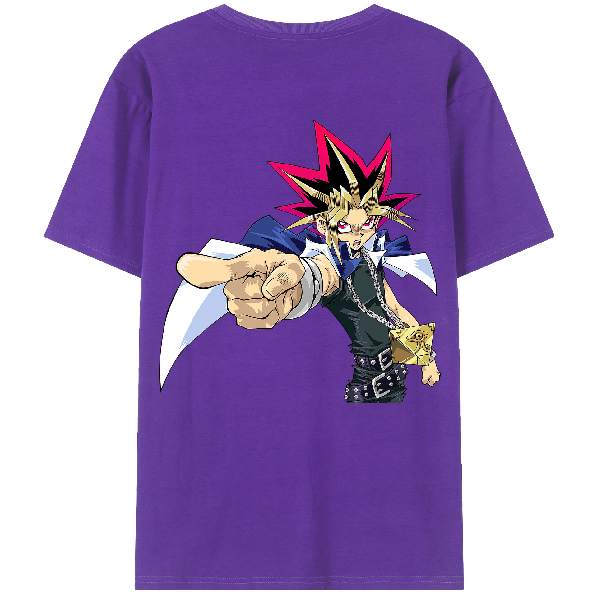 （画像用） 遊☆戯☆王 Yu-Gi-Oh! 綿100％ メンズ半袖Tシャツ（バックプリント） 通気性