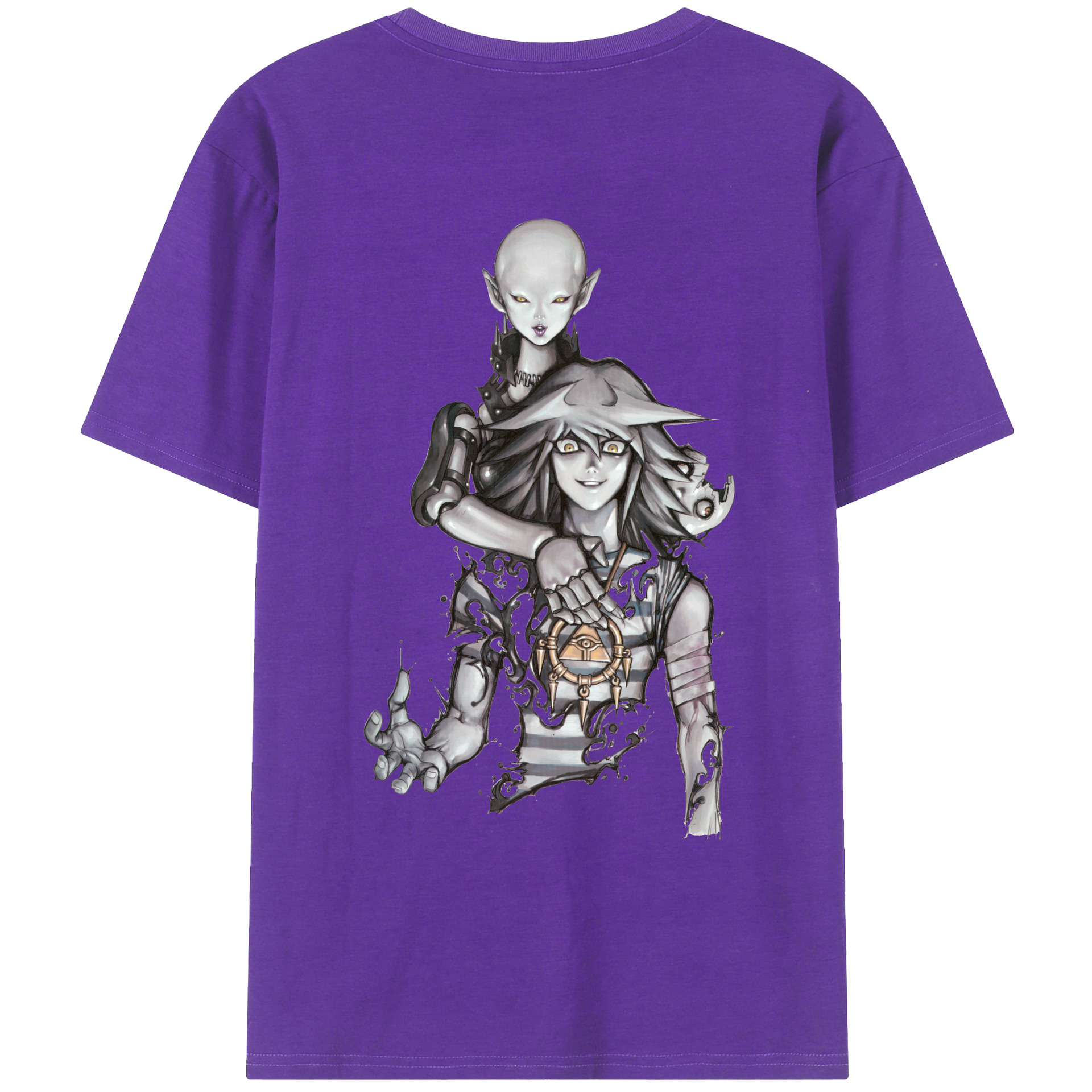 （画像用） 遊☆戯☆王 Yu-Gi-Oh! 綿100％ メンズ半袖Tシャツ（バックプリント） 通気性