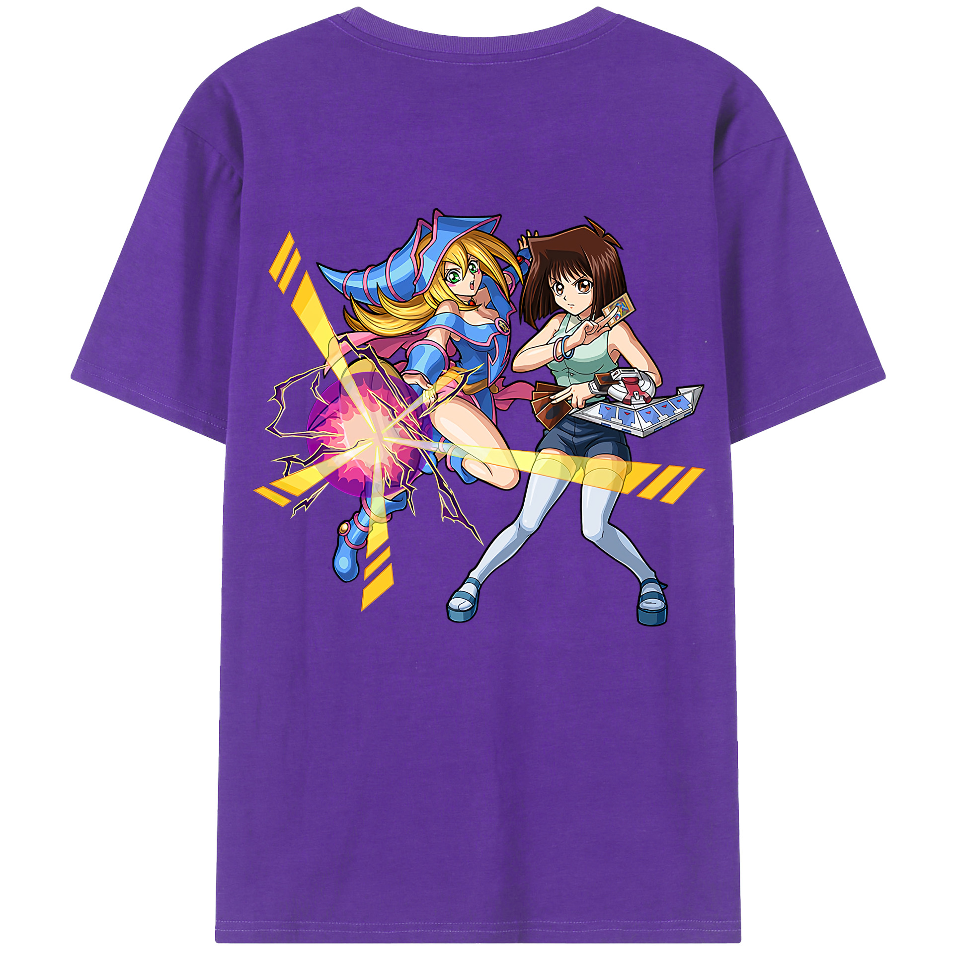 （画像用） 遊☆戯☆王 Yu-Gi-Oh! 綿100％ メンズ半袖Tシャツ（バックプリント） 通気性