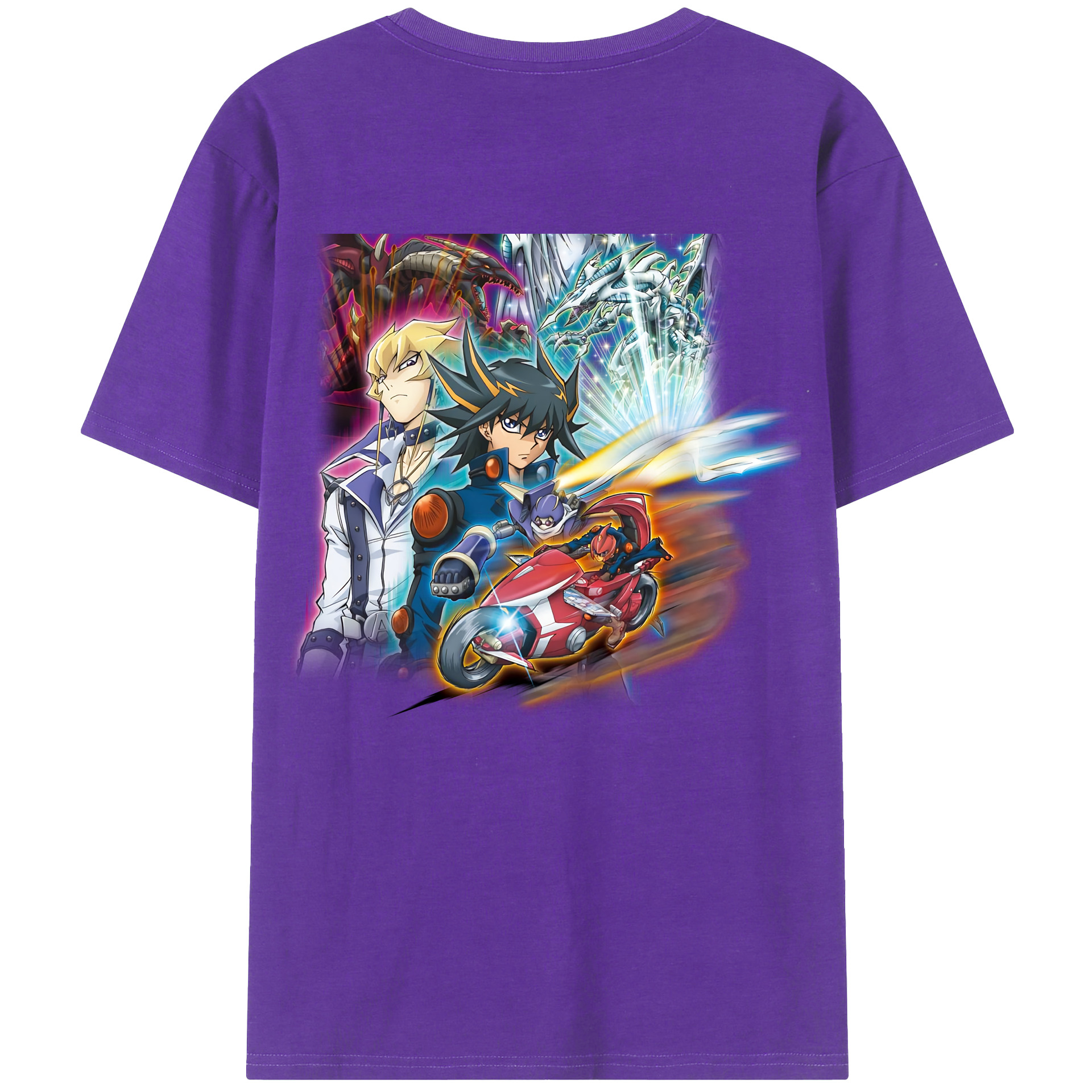 （画像用） 遊☆戯☆王 Yu-Gi-Oh! 綿100％ メンズ半袖Tシャツ（バックプリント） 通気性