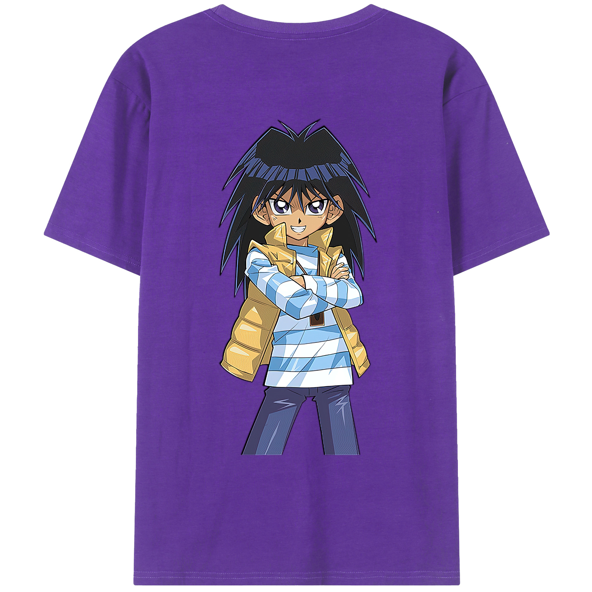 （画像用） 遊☆戯☆王 Yu-Gi-Oh! 綿100％ メンズ半袖Tシャツ（バックプリント） 通気性