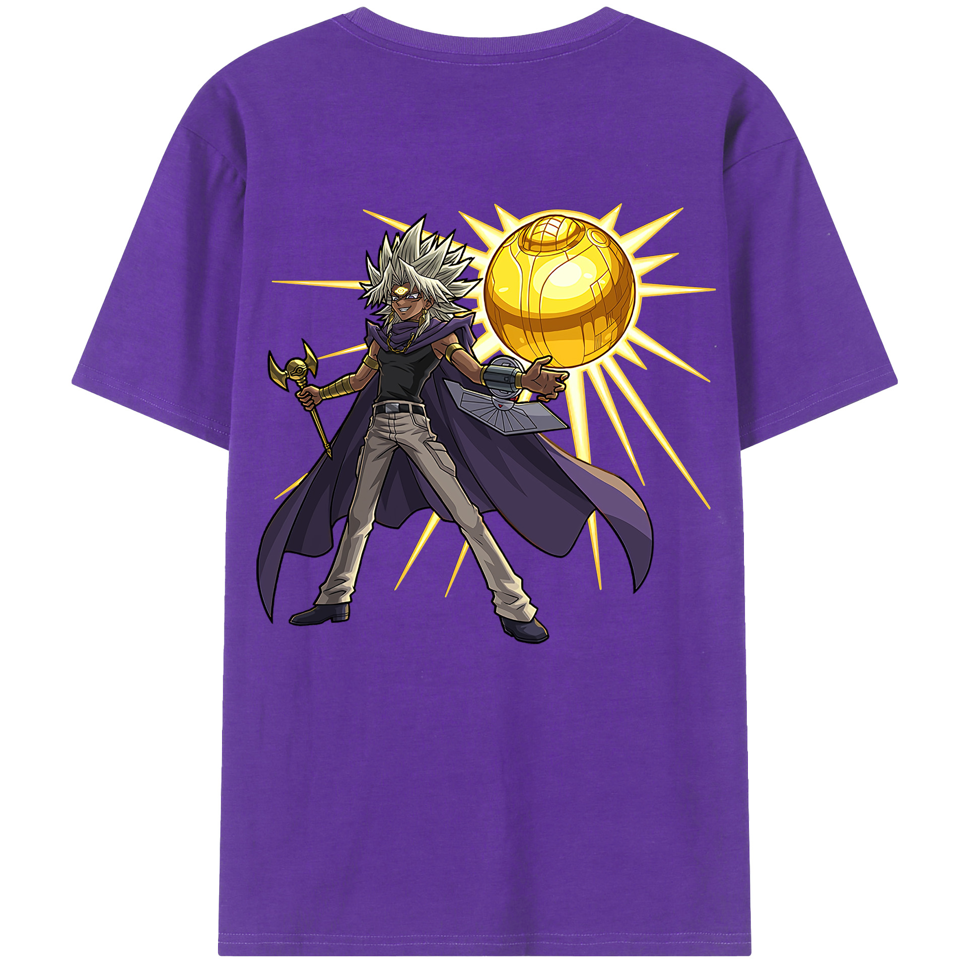 （画像用） 遊☆戯☆王 Yu-Gi-Oh! 綿100％ メンズ半袖Tシャツ（バックプリント） 通気性