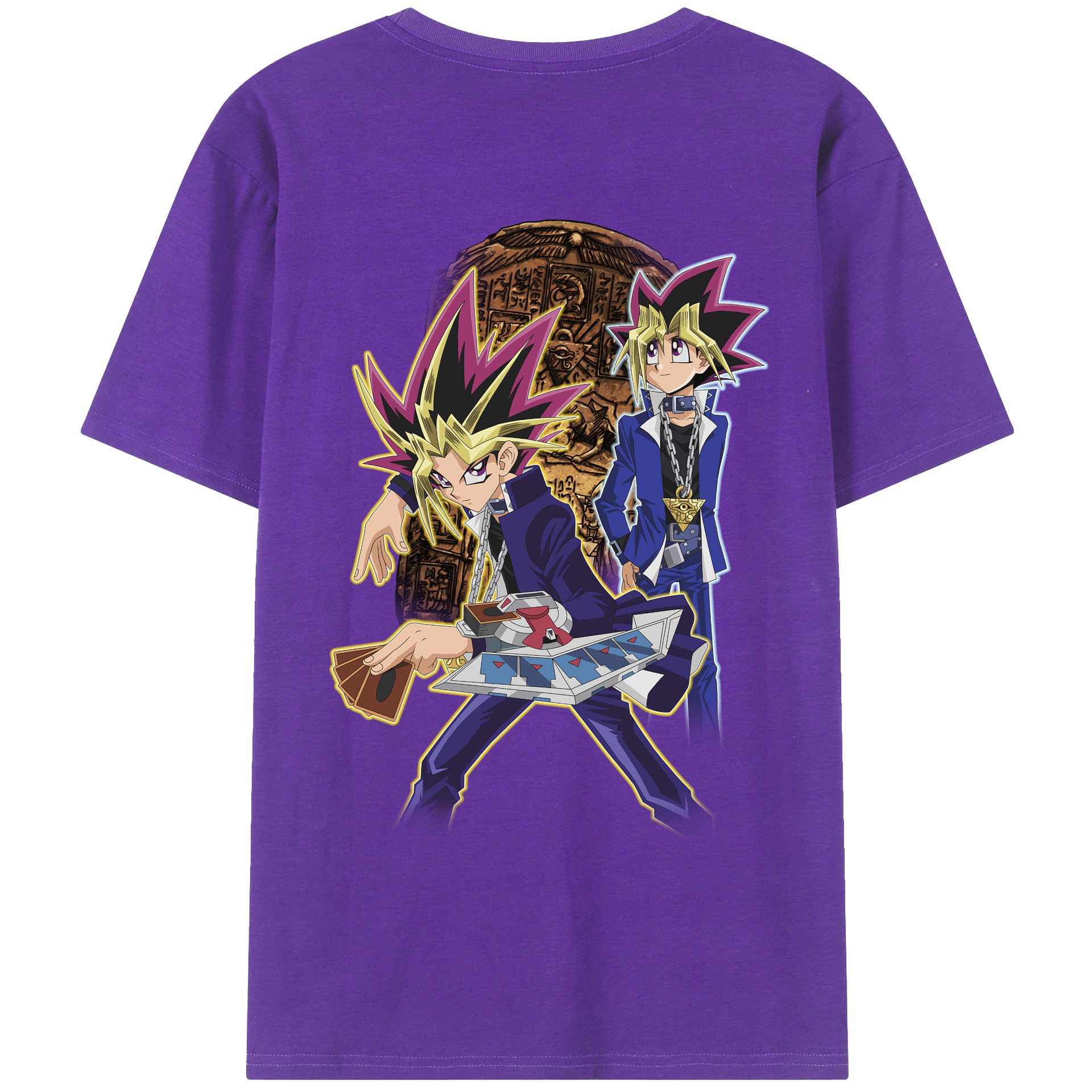 （画像用） 遊☆戯☆王 Yu-Gi-Oh! 綿100％ メンズ半袖Tシャツ（バックプリント） 通気性