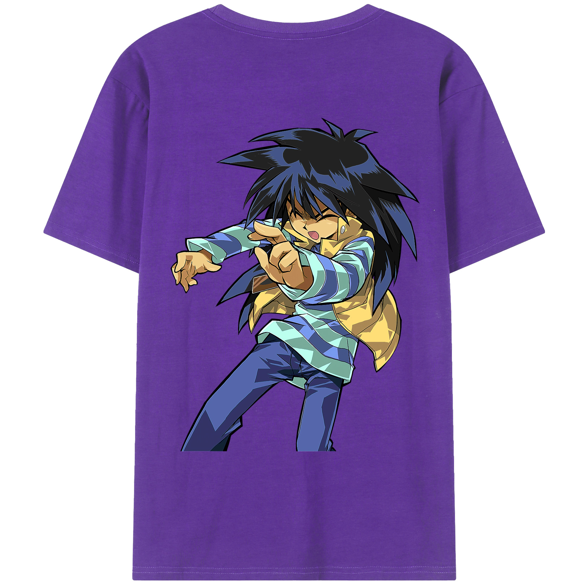 （画像用） 遊☆戯☆王 Yu-Gi-Oh! 綿100％ メンズ半袖Tシャツ（バックプリント） 通気性