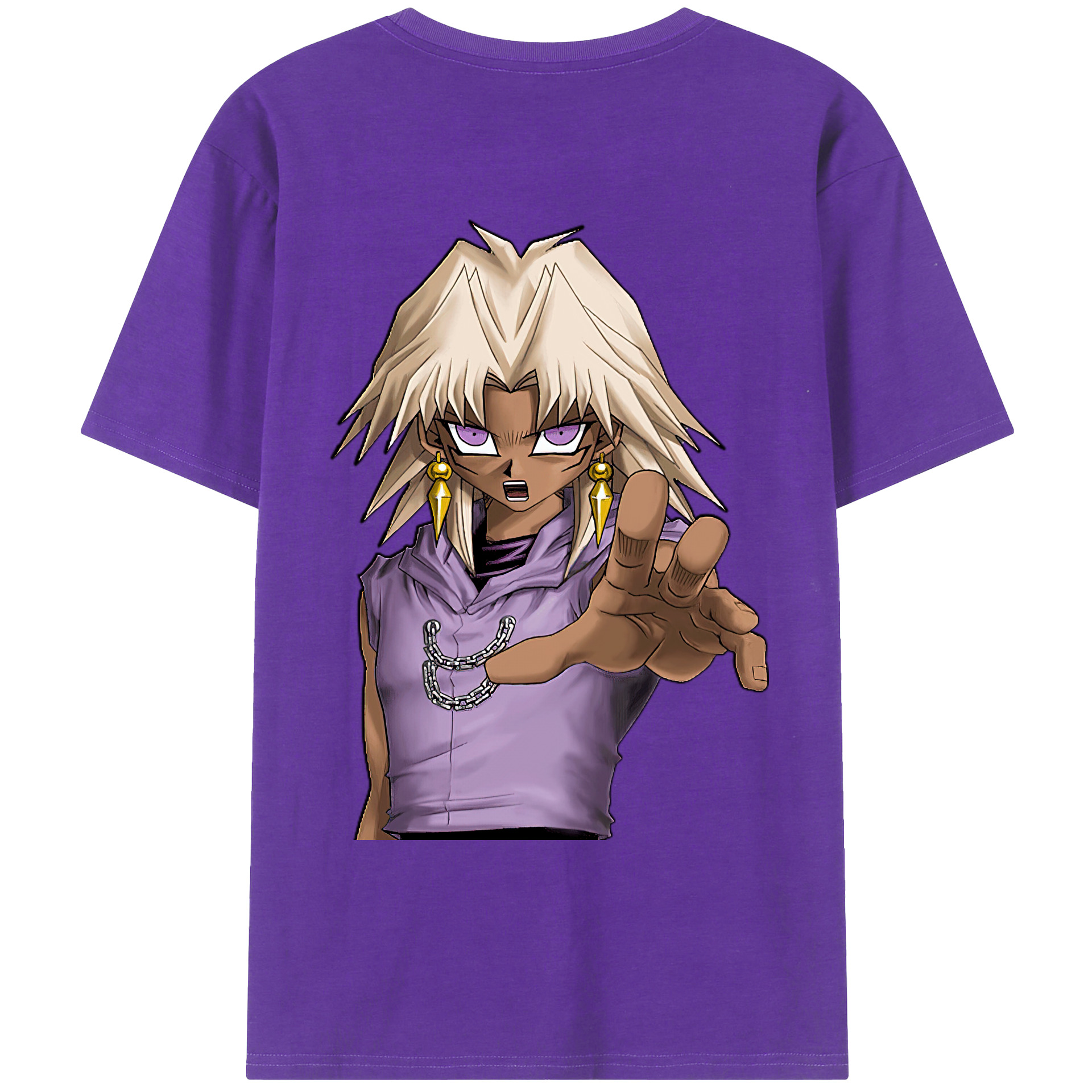 （画像用） 遊☆戯☆王 Yu-Gi-Oh! 綿100％ メンズ半袖Tシャツ（バックプリント） 通気性
