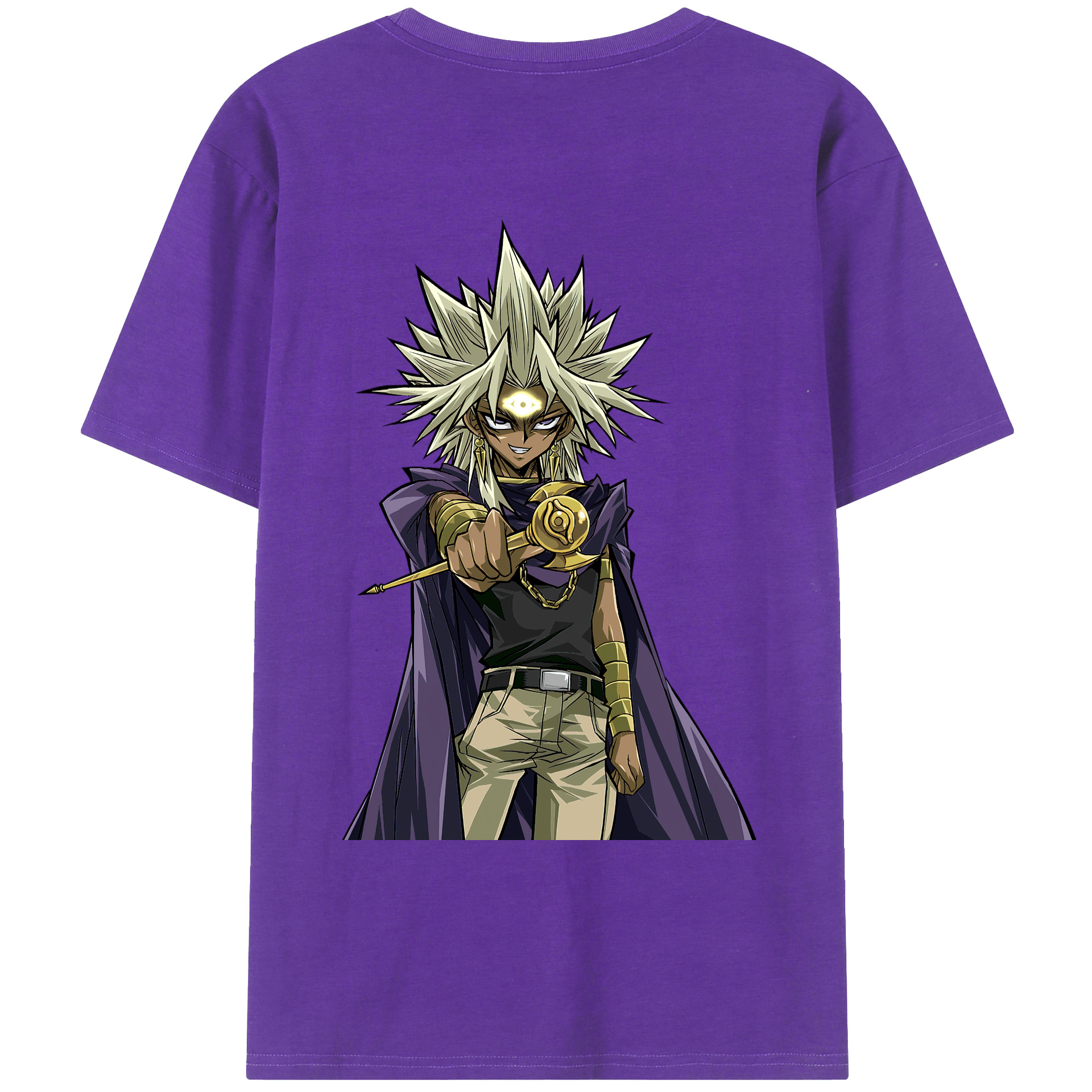 （画像用） 遊☆戯☆王 Yu-Gi-Oh! 綿100％ メンズ半袖Tシャツ（バックプリント） 通気性