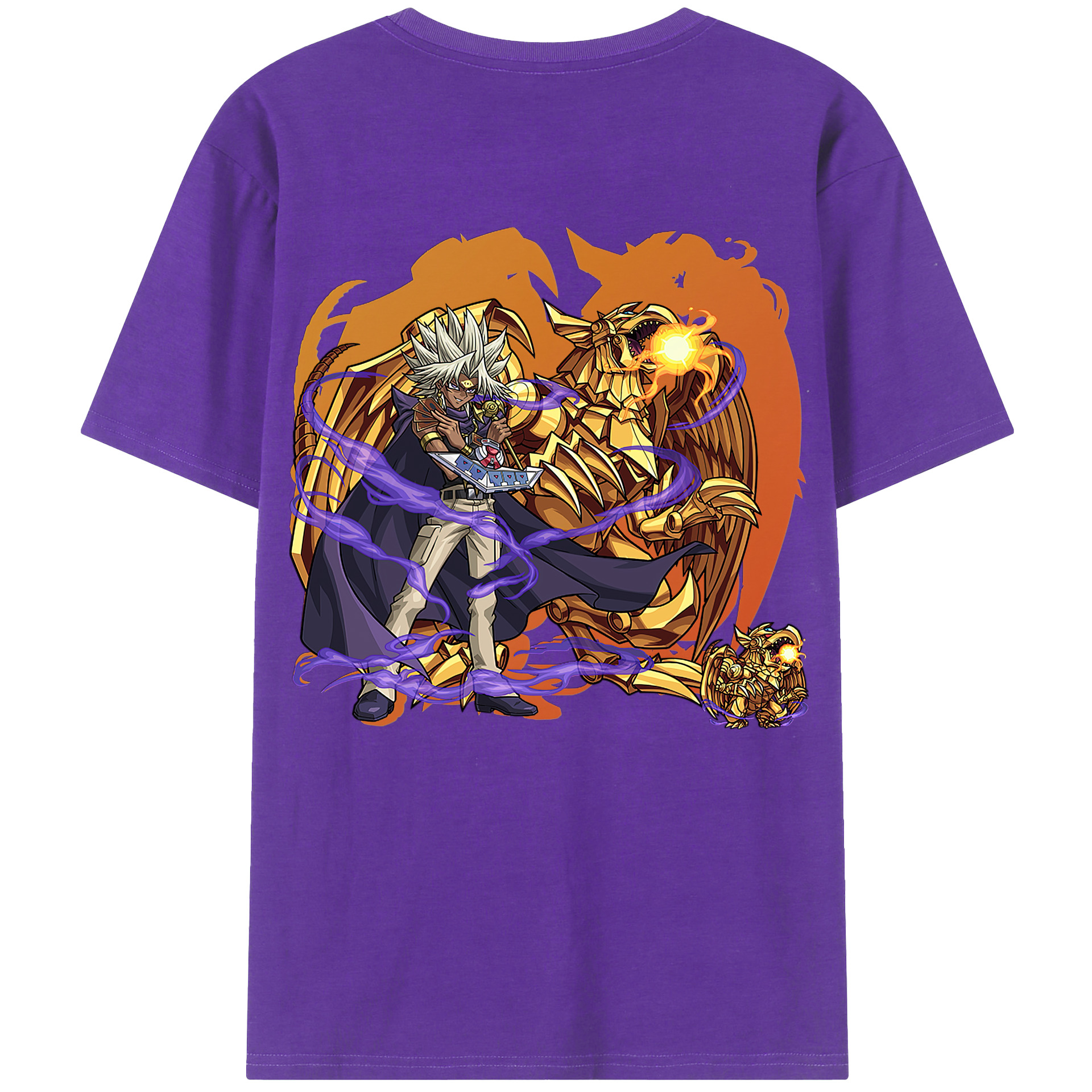 （画像用） 遊☆戯☆王 Yu-Gi-Oh! 綿100％ メンズ半袖Tシャツ（バックプリント） 通気性