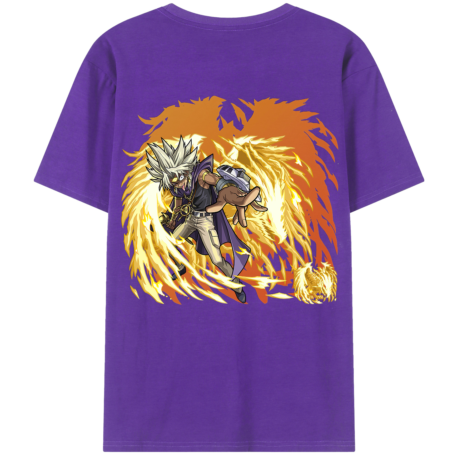 （画像用） 遊☆戯☆王 Yu-Gi-Oh! 綿100％ メンズ半袖Tシャツ（バックプリント） 通気性