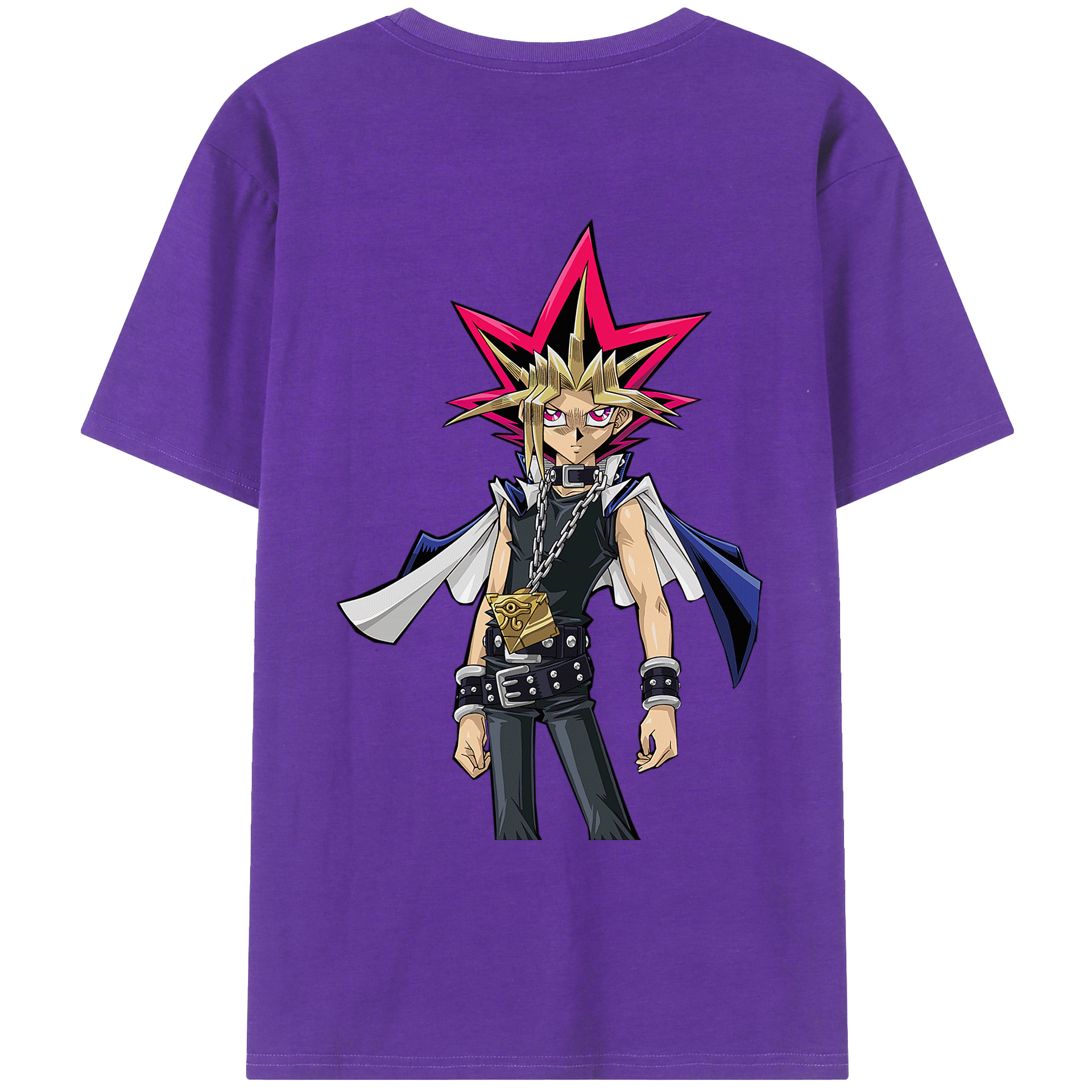 （画像用） 遊☆戯☆王 Yu-Gi-Oh! 綿100％ メンズ半袖Tシャツ（バックプリント） 通気性