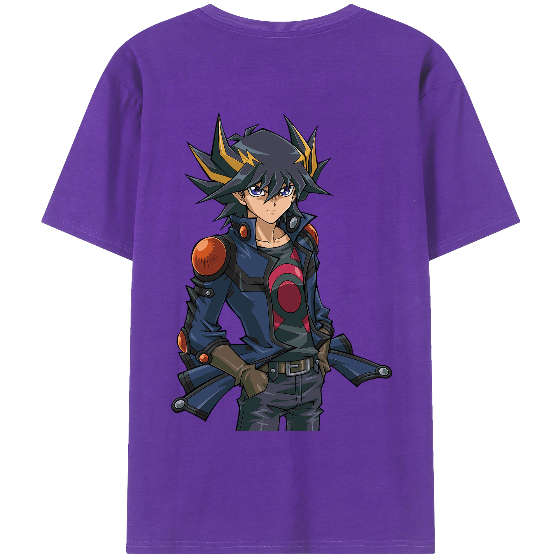 （画像用） 遊☆戯☆王 Yu-Gi-Oh! 綿100％ メンズ半袖Tシャツ（バックプリント） 通気性