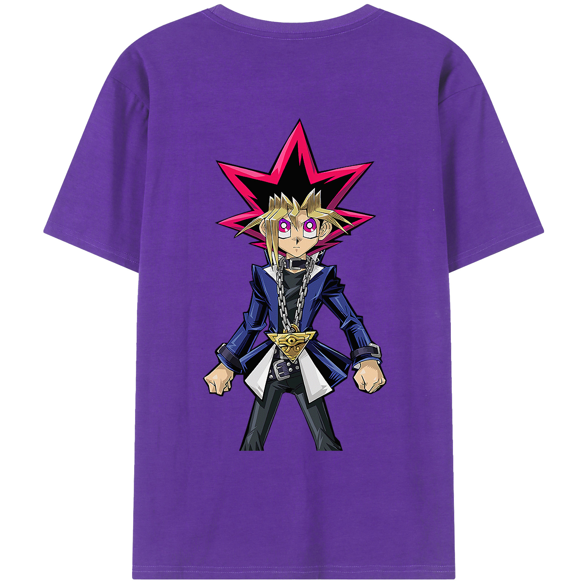 （画像用） 遊☆戯☆王 Yu-Gi-Oh! 綿100％ メンズ半袖Tシャツ（バックプリント） 通気性