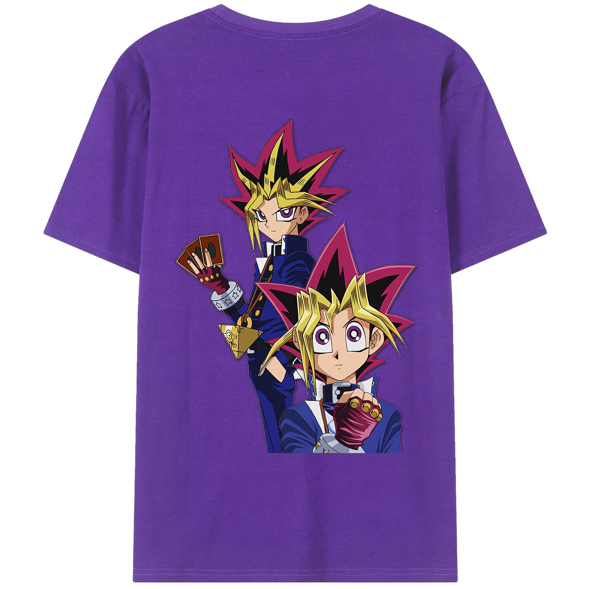 （画像用） 遊☆戯☆王 Yu-Gi-Oh! 綿100％ メンズ半袖Tシャツ（バックプリント） 通気性