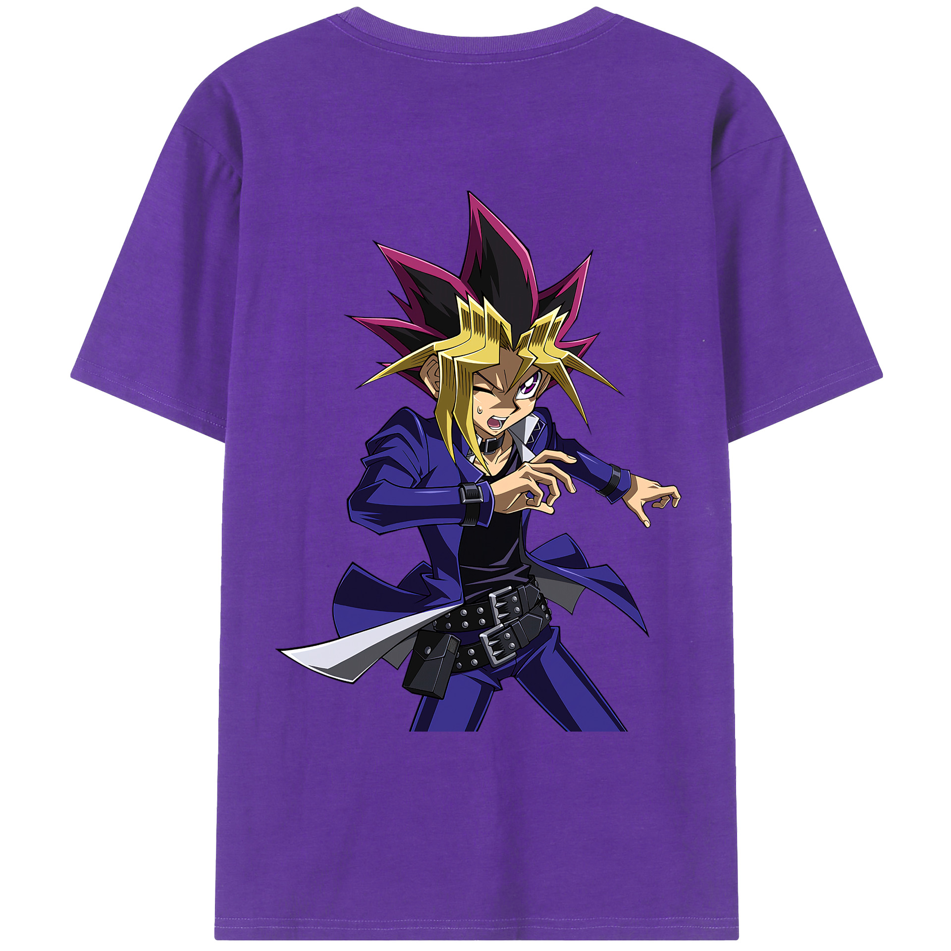 （画像用） 遊☆戯☆王 Yu-Gi-Oh! 綿100％ メンズ半袖Tシャツ（バックプリント） 通気性