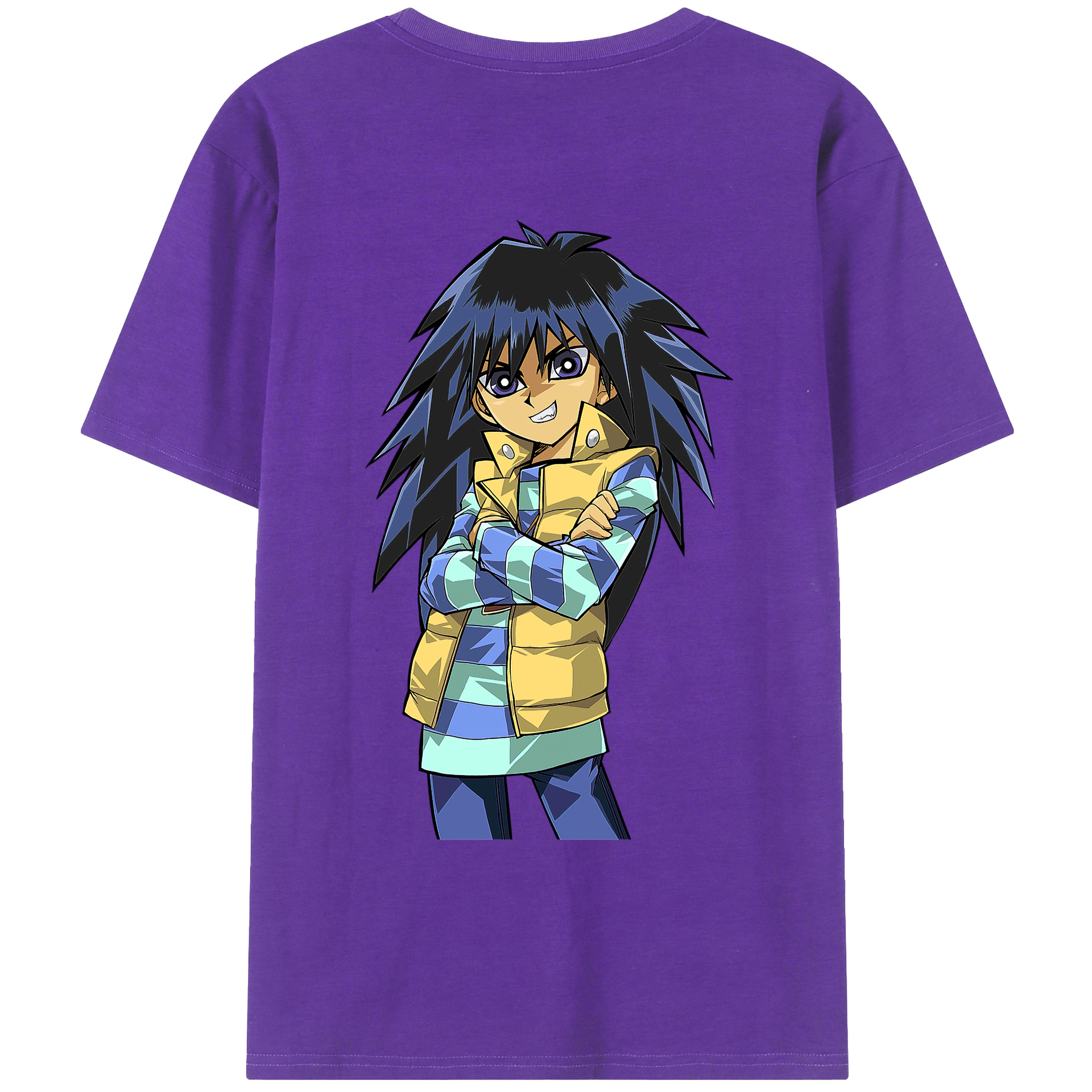 （画像用） 遊☆戯☆王 Yu-Gi-Oh! 綿100％ メンズ半袖Tシャツ（バックプリント） 通気性