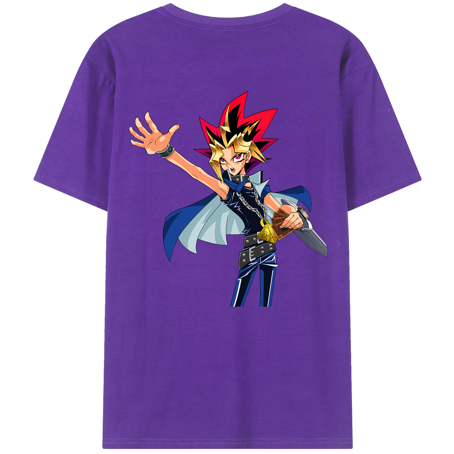 （画像用） 遊☆戯☆王 Yu-Gi-Oh! 綿100％ メンズ半袖Tシャツ（バックプリント） 通気性