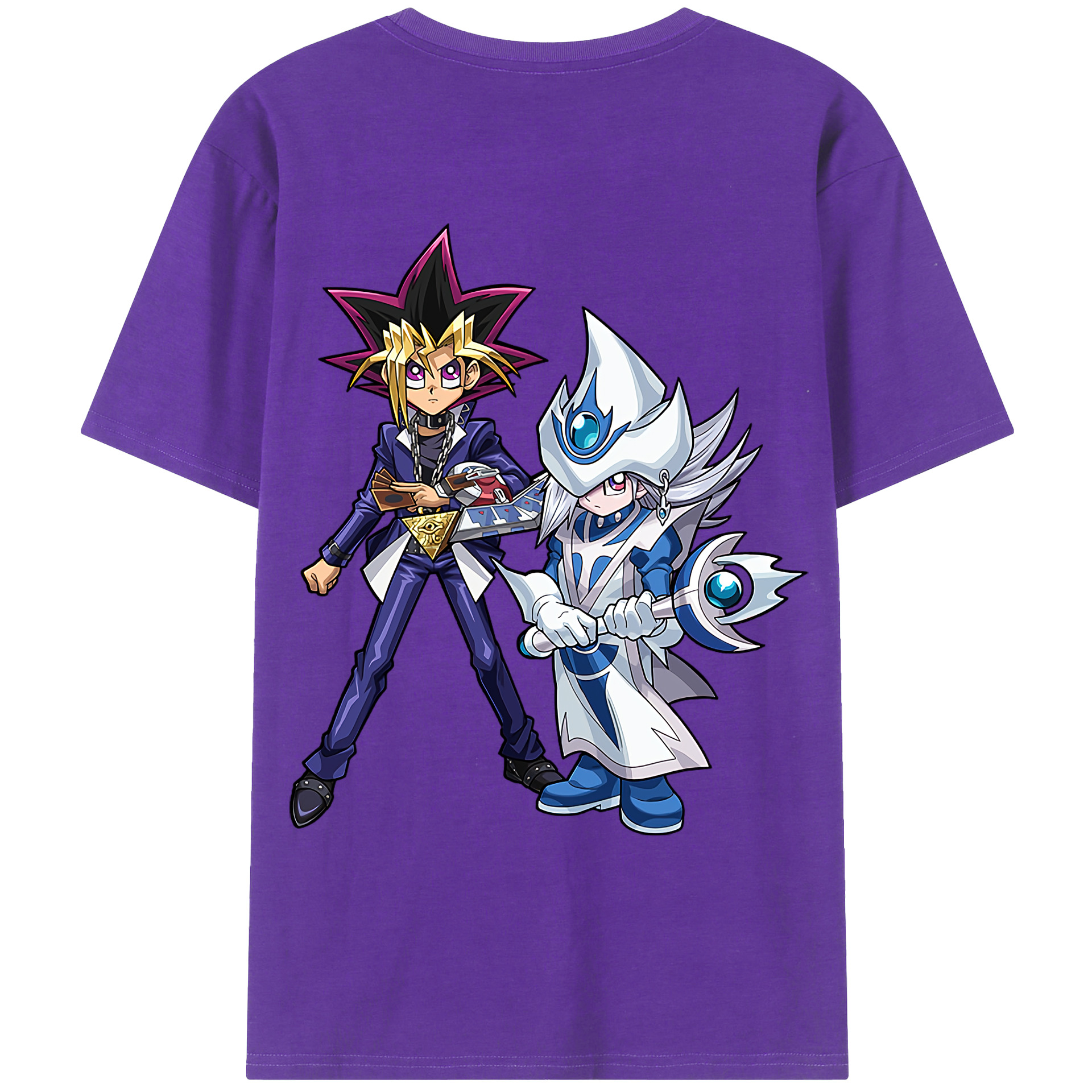 （画像用） 遊☆戯☆王 Yu-Gi-Oh! 綿100％ メンズ半袖Tシャツ（バックプリント） 通気性