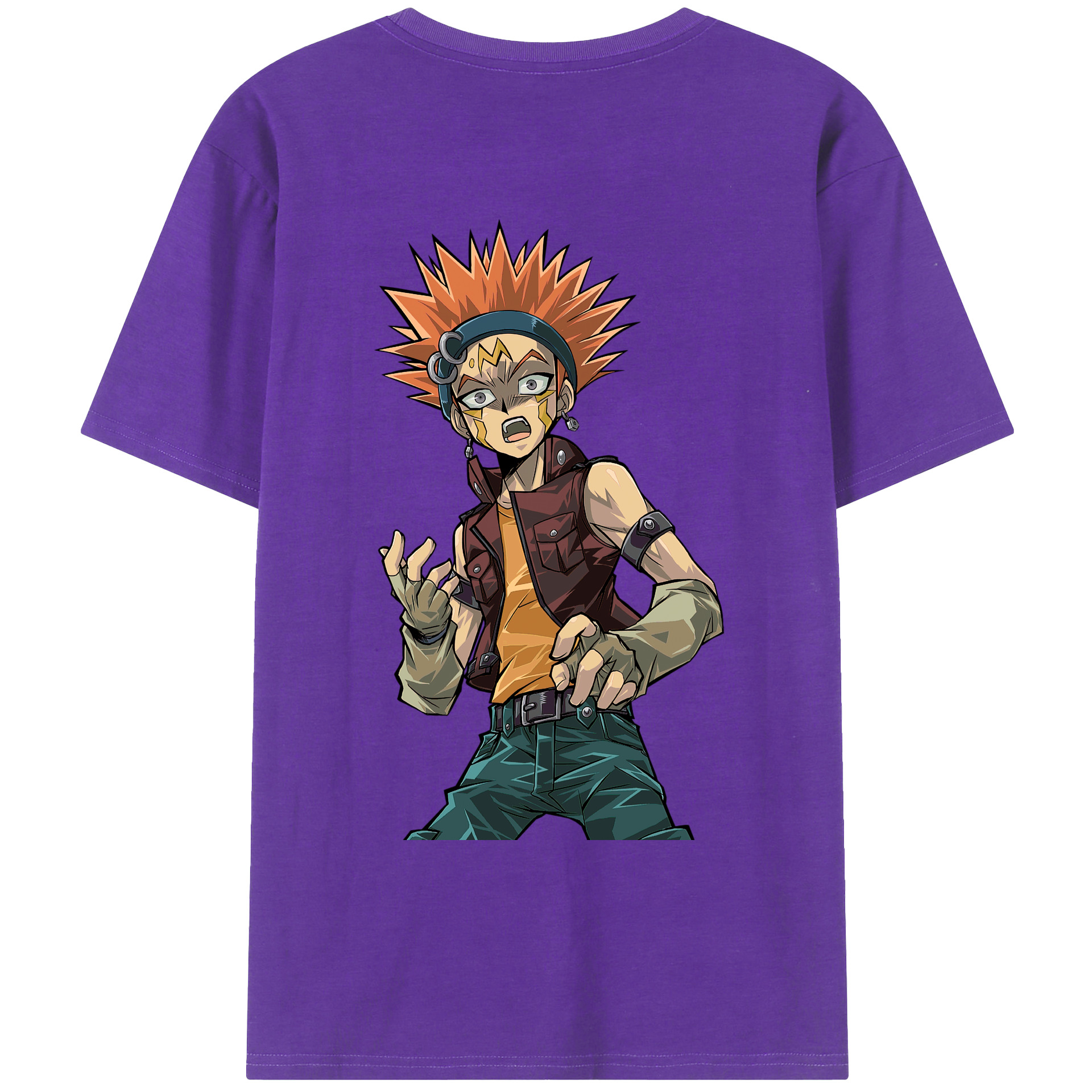 （画像用） 遊☆戯☆王 Yu-Gi-Oh! 綿100％ メンズ半袖Tシャツ（バックプリント） 通気性