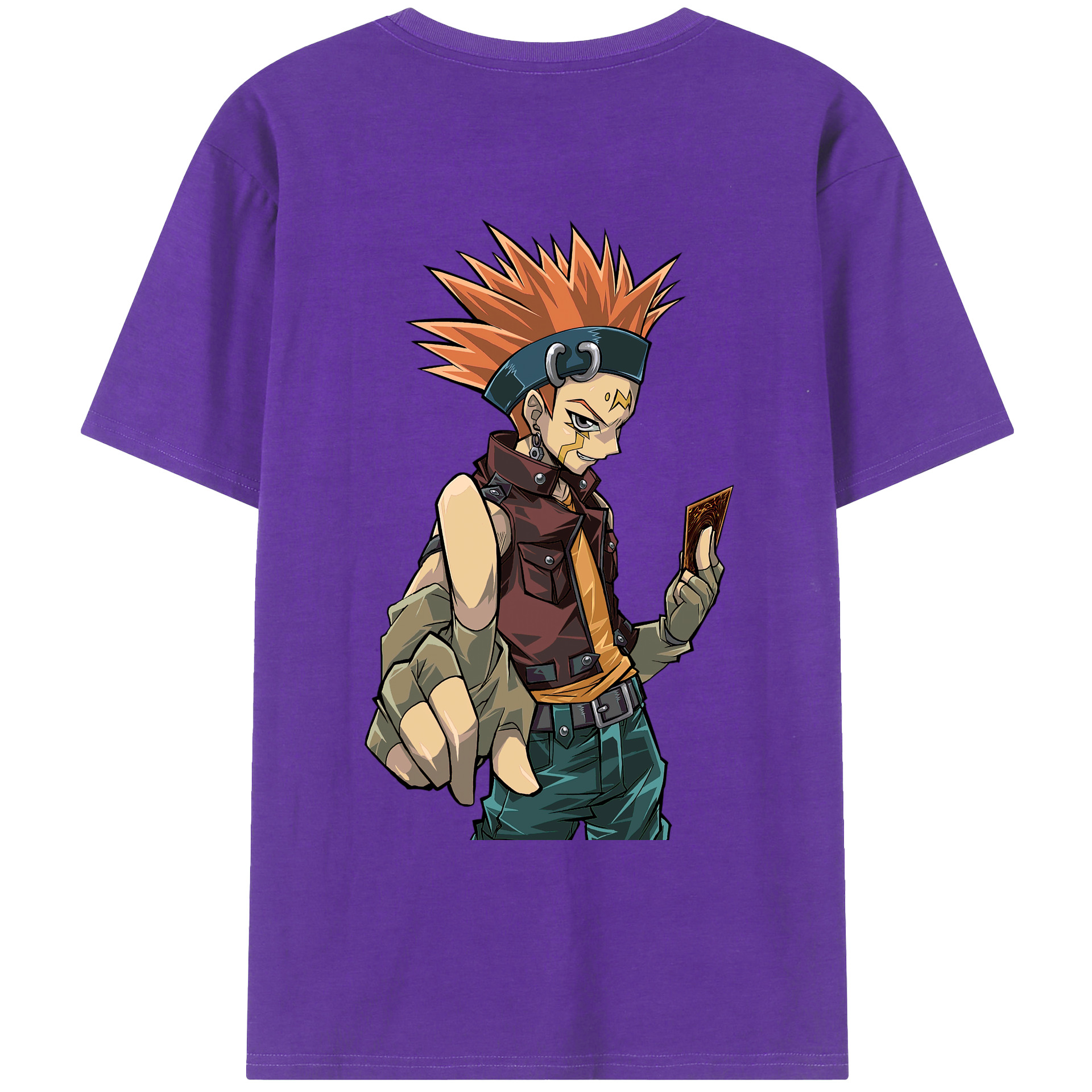 （画像用） 遊☆戯☆王 Yu-Gi-Oh! 綿100％ メンズ半袖Tシャツ（バックプリント） 通気性