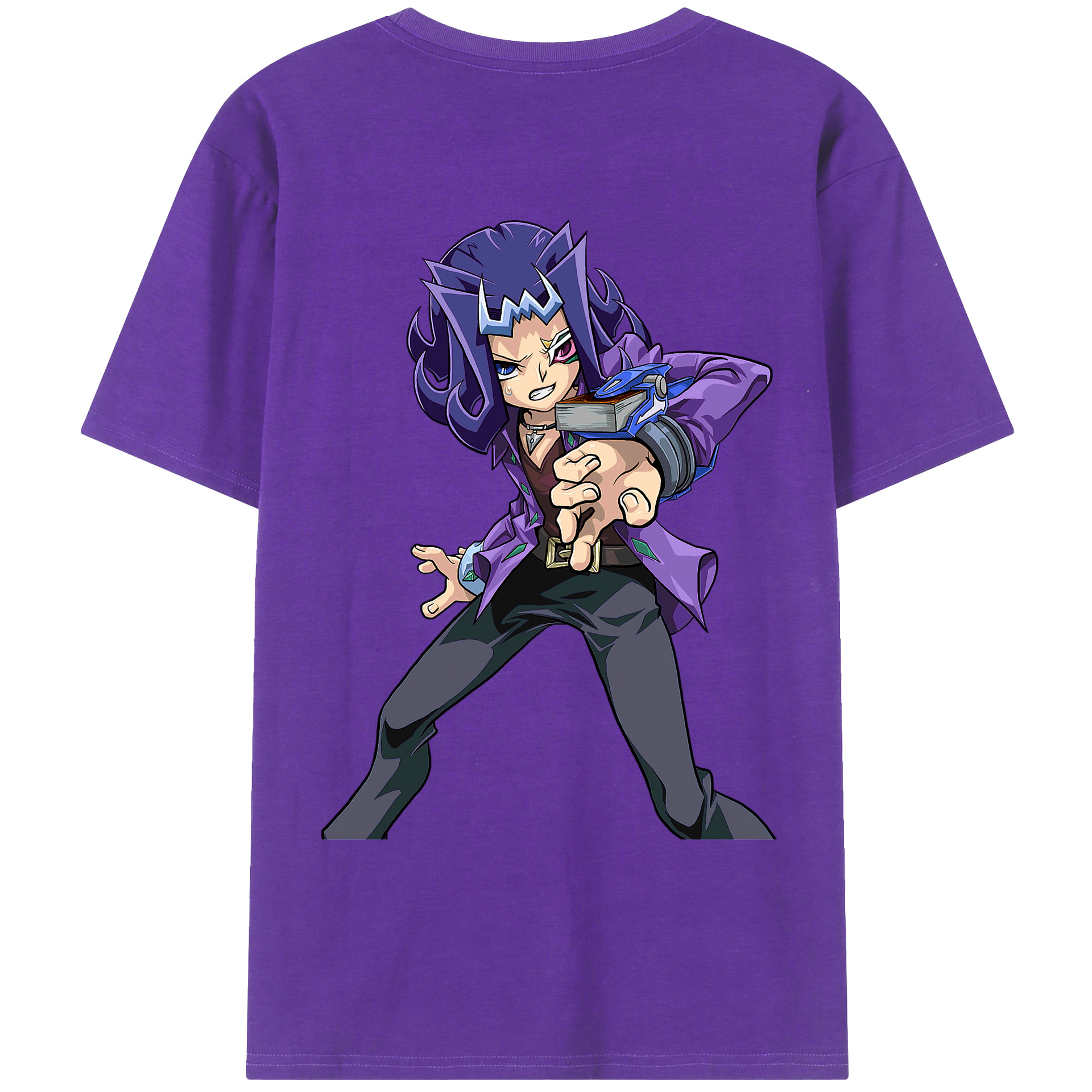 （画像用） 遊☆戯☆王 Yu-Gi-Oh! 綿100％ メンズ半袖Tシャツ（バックプリント） 通気性