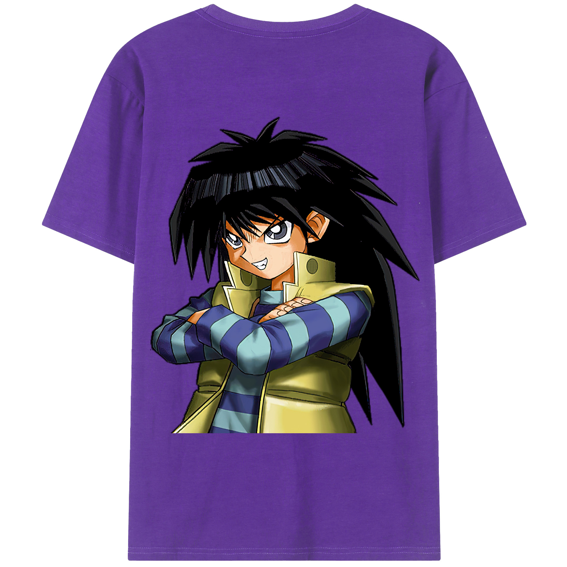 （画像用） 遊☆戯☆王 Yu-Gi-Oh! 綿100％ メンズ半袖Tシャツ（バックプリント） 通気性