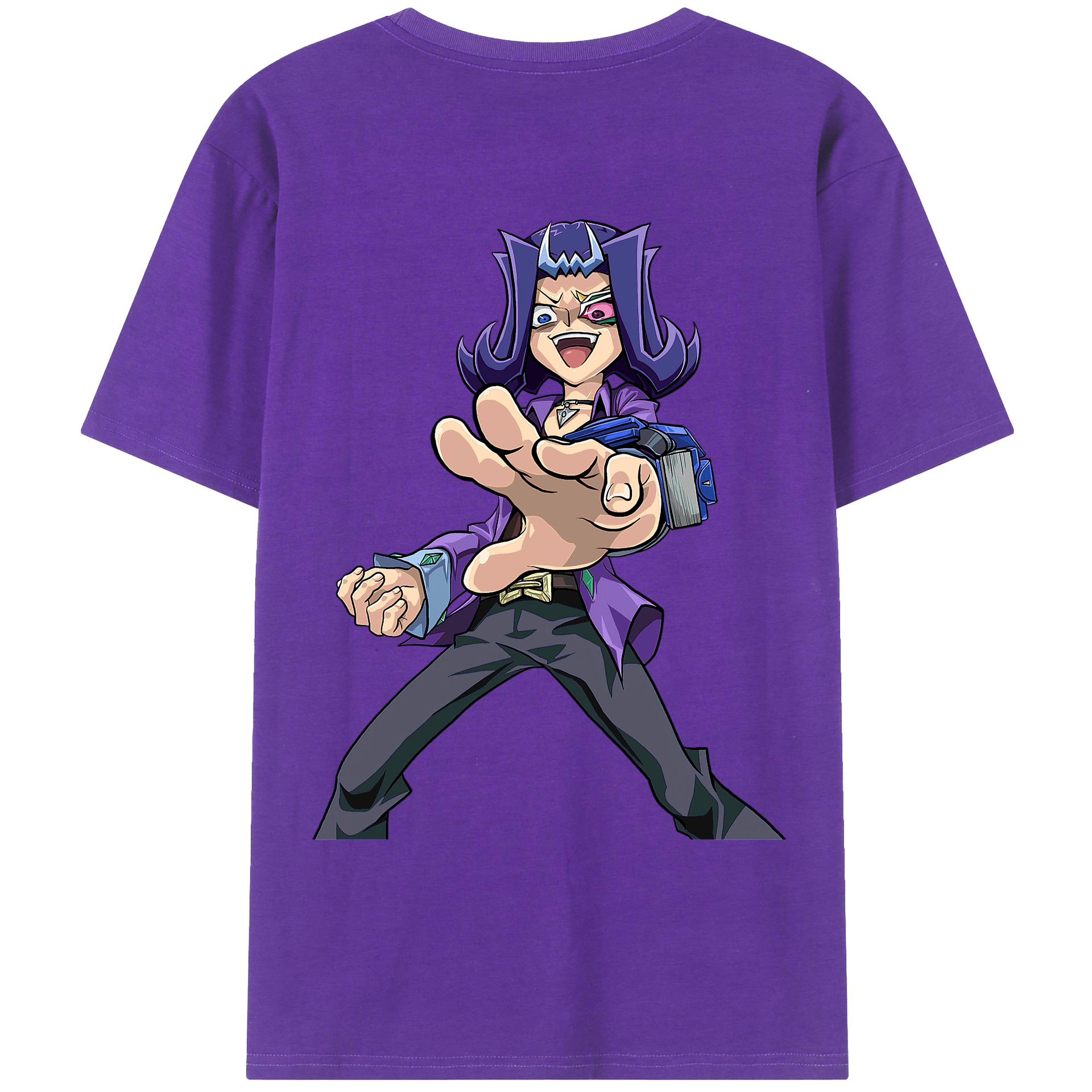 （画像用） 遊☆戯☆王 Yu-Gi-Oh! 綿100％ メンズ半袖Tシャツ（バックプリント） 通気性