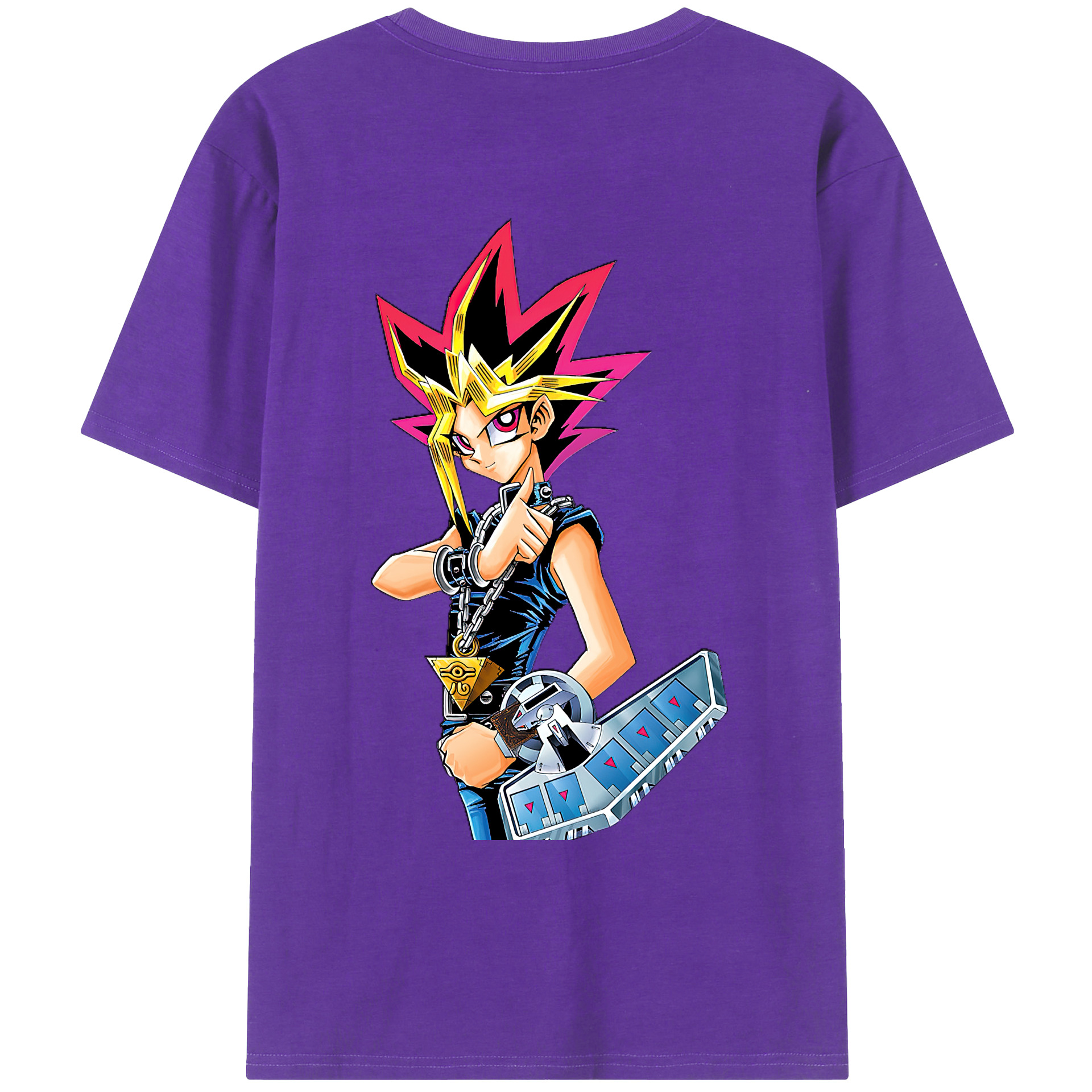 （画像用） 遊☆戯☆王 Yu-Gi-Oh! 綿100％ メンズ半袖Tシャツ（バックプリント） 通気性