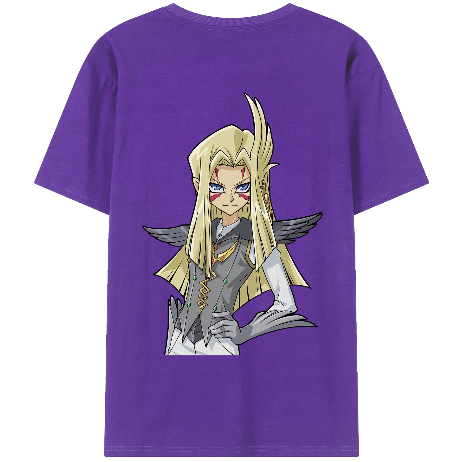 （画像用） 遊☆戯☆王 Yu-Gi-Oh! 綿100％ メンズ半袖Tシャツ（バックプリント） 通気性