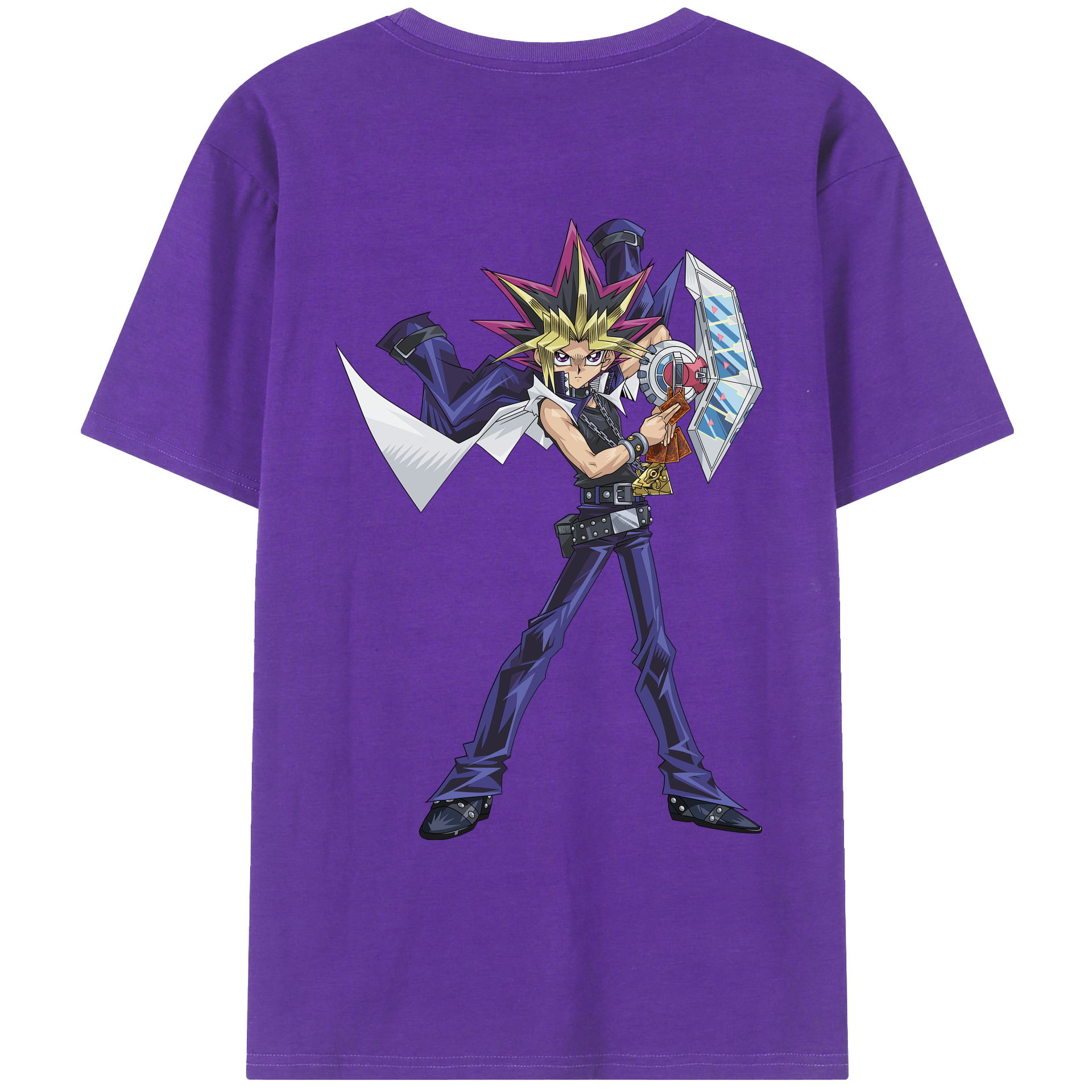 （画像用） 遊☆戯☆王 Yu-Gi-Oh! 綿100％ メンズ半袖Tシャツ（バックプリント） 通気性