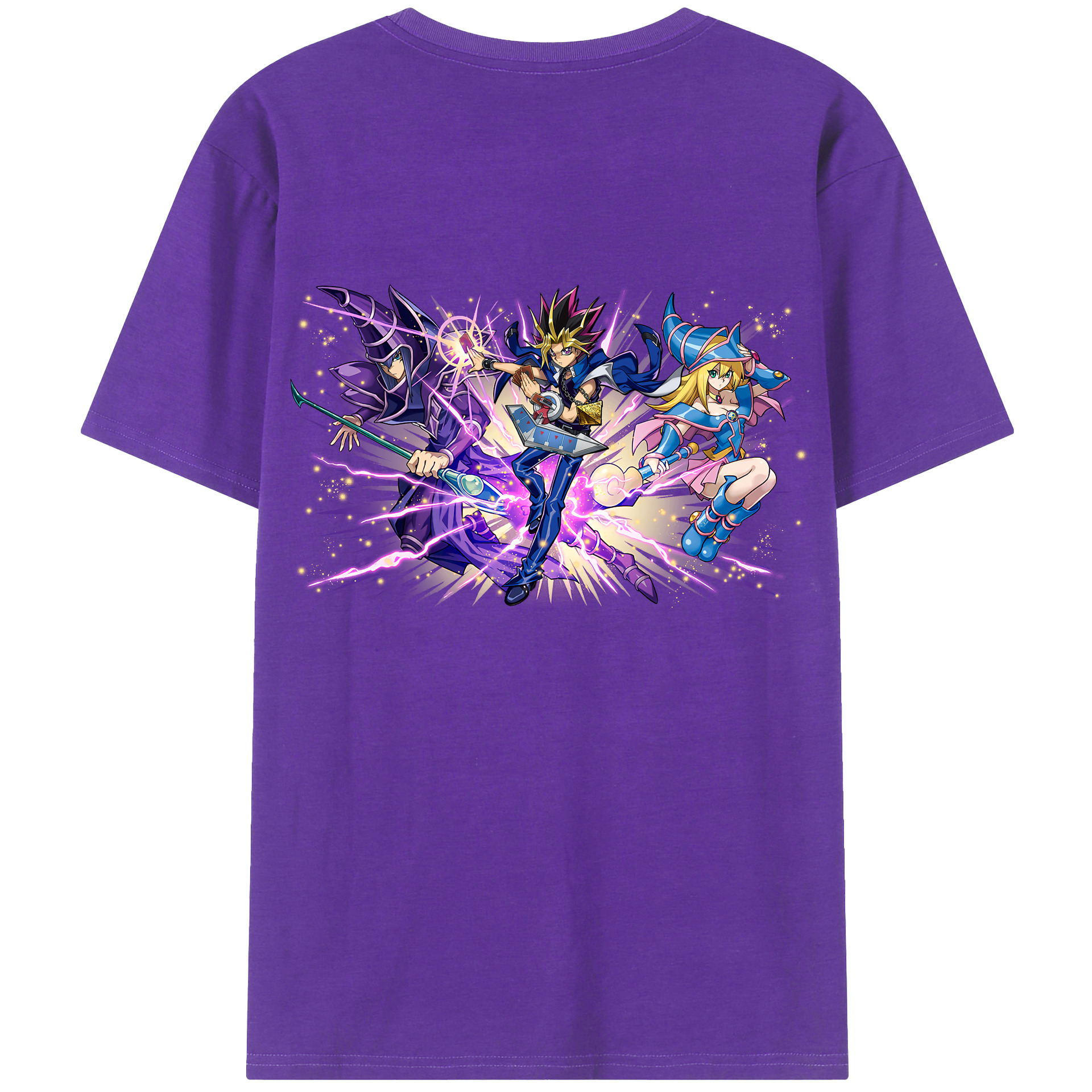 （画像用） 遊☆戯☆王 Yu-Gi-Oh! 綿100％ メンズ半袖Tシャツ（バックプリント） 通気性