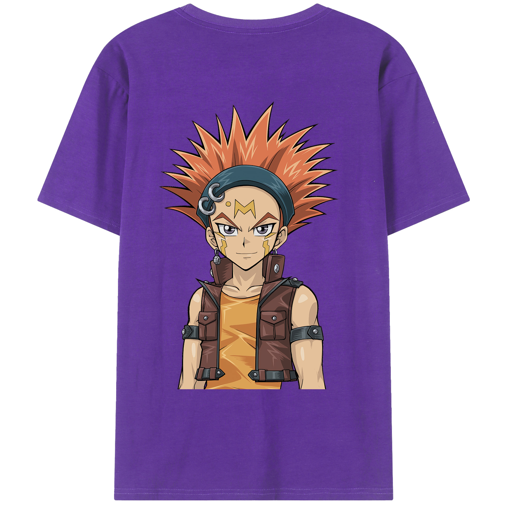 （画像用） 遊☆戯☆王 Yu-Gi-Oh! 綿100％ メンズ半袖Tシャツ（バックプリント） 通気性