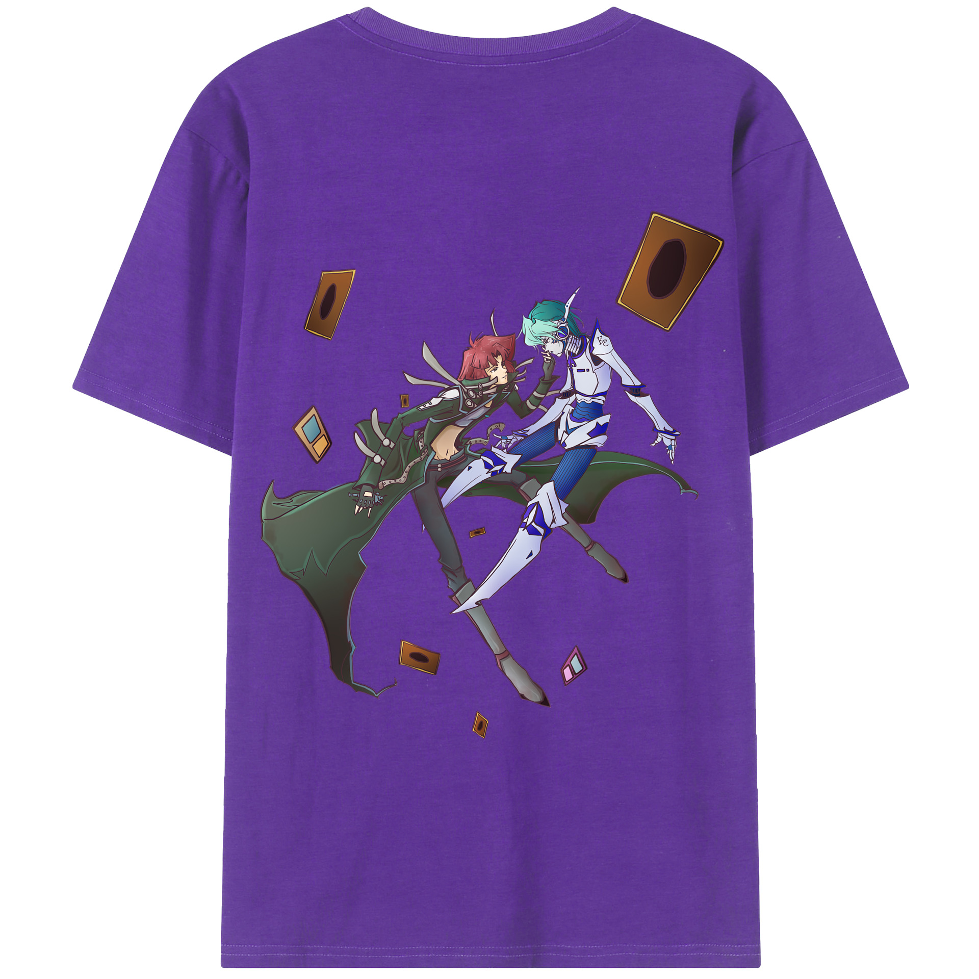（画像用） 遊☆戯☆王 Yu-Gi-Oh! 綿100％ メンズ半袖Tシャツ（バックプリント） 通気性