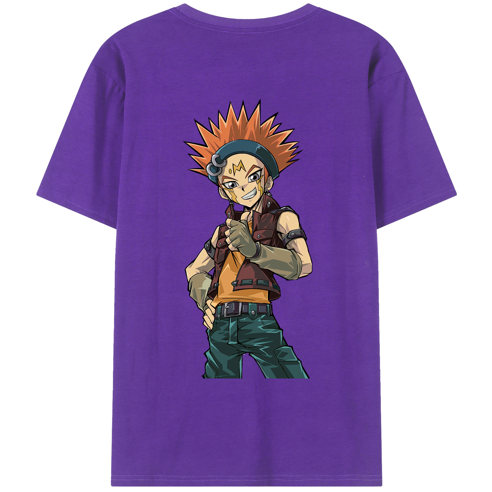 （画像用） 遊☆戯☆王 Yu-Gi-Oh! 綿100％ メンズ半袖Tシャツ（バックプリント） 通気性